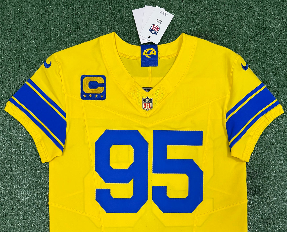 Myles Garrett Los Angeles Rams Jersey #95 Nike Vapor FUSE Elite Yellow Size 40 (Medium) NFL