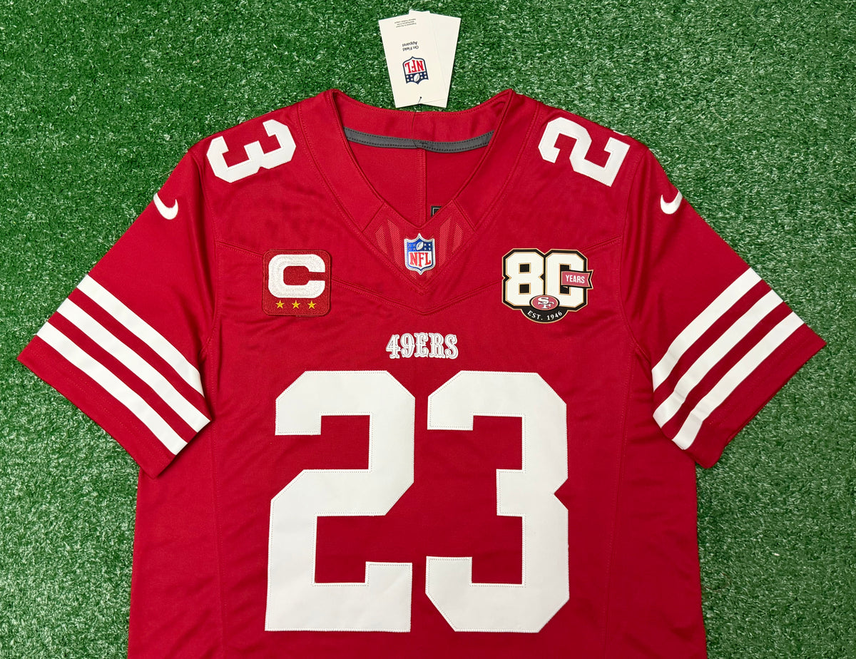 Christian McCaffrey San Francisco 49ers Jersey #23 Nike Vapor Fuse Limited Stitched Red Size (Medium) NFL