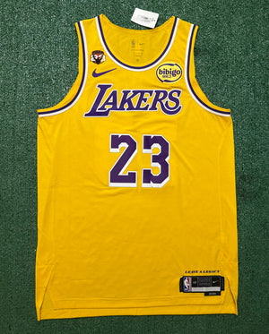LeBron James Los Angeles Lakers Jersey #23 Nike ADV Authentic Gold Size 48 (L) NBA