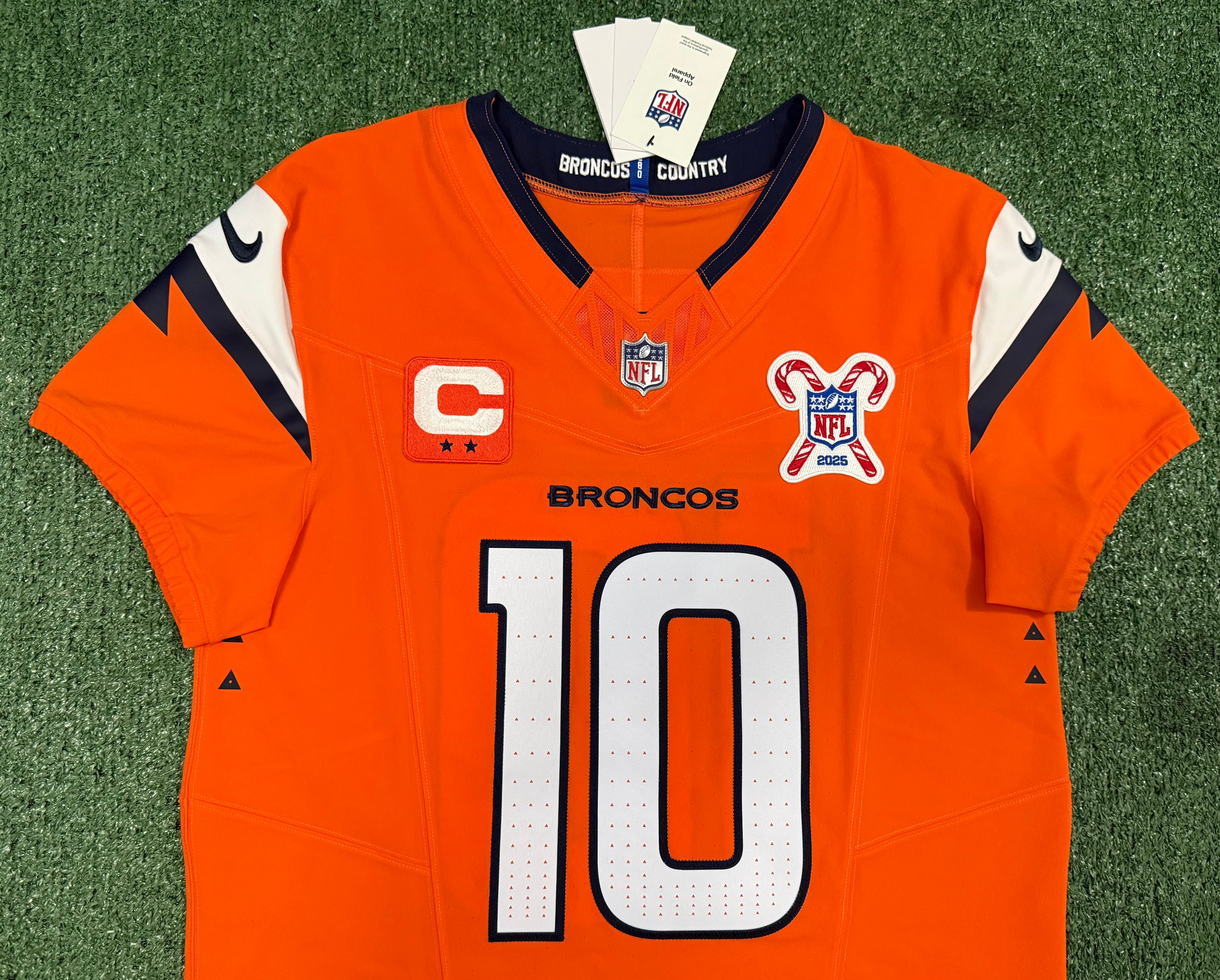 Bo Nix Denver Broncos Jersey #10 Nike Vapor Fuse Elite Orange Size 40 (M) NFL