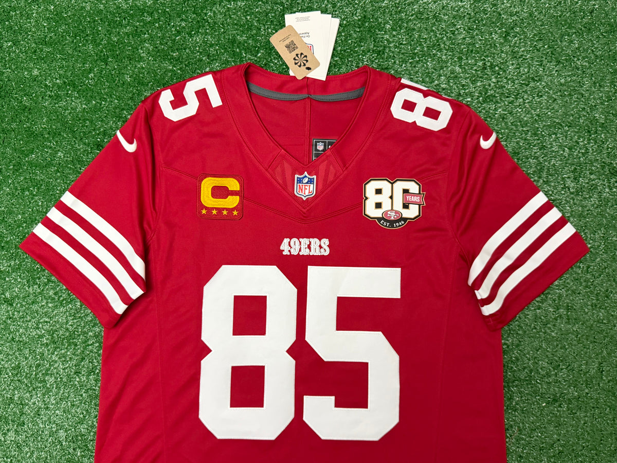 George Kittle San Francisco 49ers Jersey #85 Nike Vapor Fuse Limited Stitched Red Size (Large) NFL
