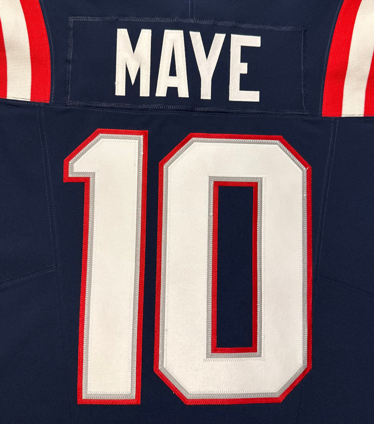 Drake Maye New England Patriots Jersey #10 Nike Vapor Fuse Elite Blue Size 44 (Large) NFL