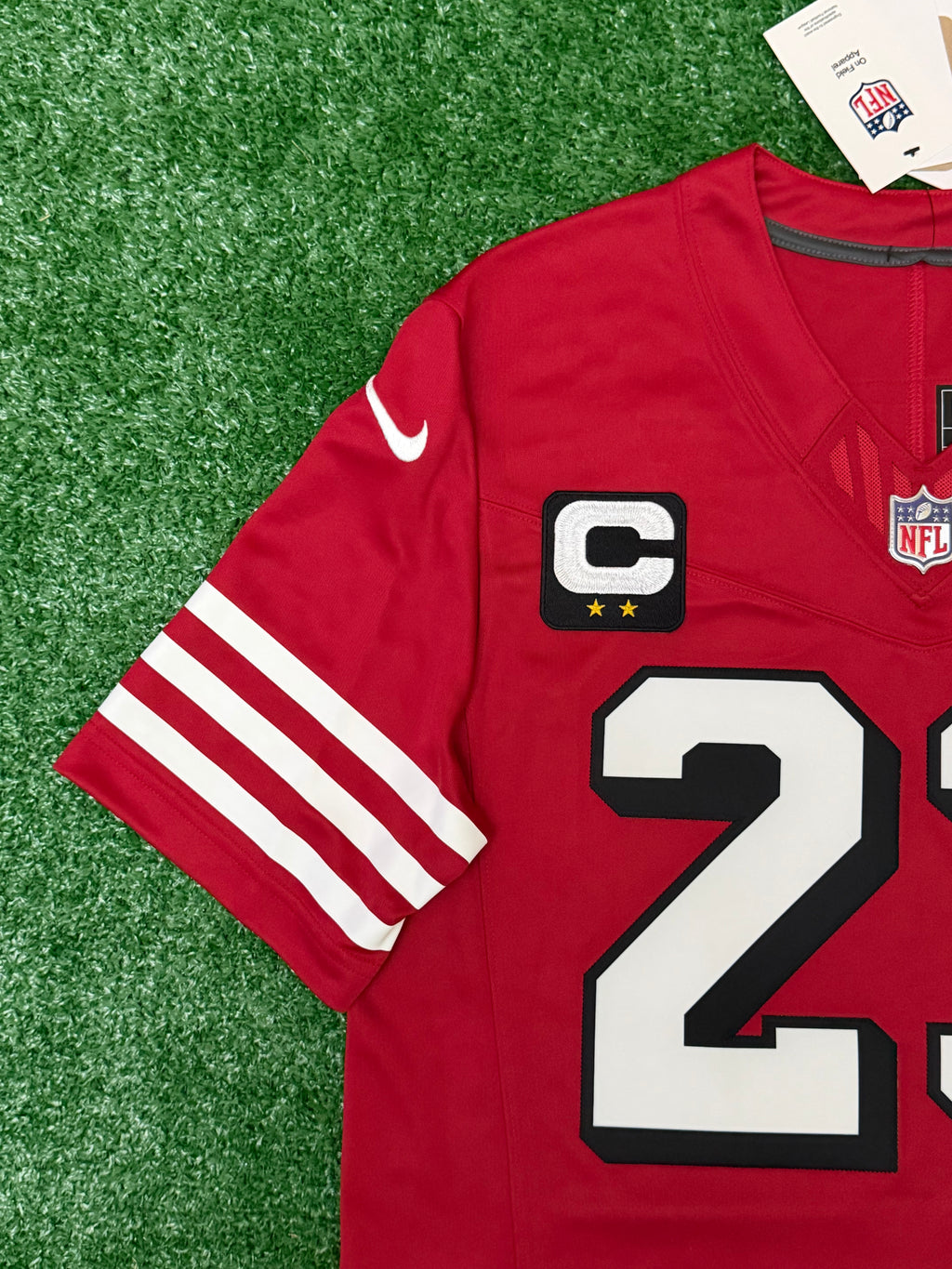 Christian McCaffrey San Francisco 49ers Jersey #23 Nike Vapor Fuse Limited Stitched Red Size (Medium) NFL