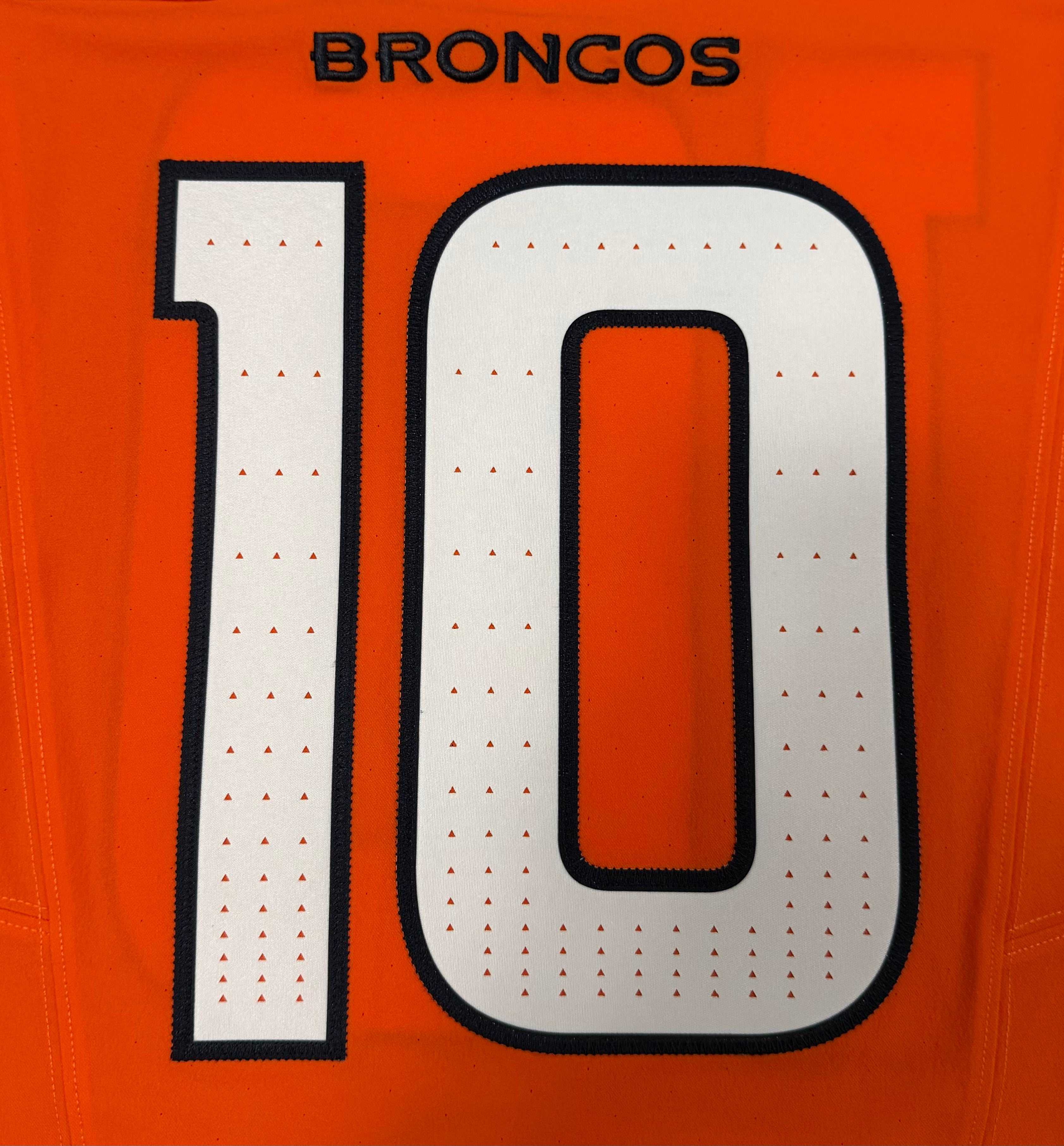 Bo Nix Denver Broncos Jersey #10 Nike Vapor Fuse Elite Orange Size 44 (L) NFL