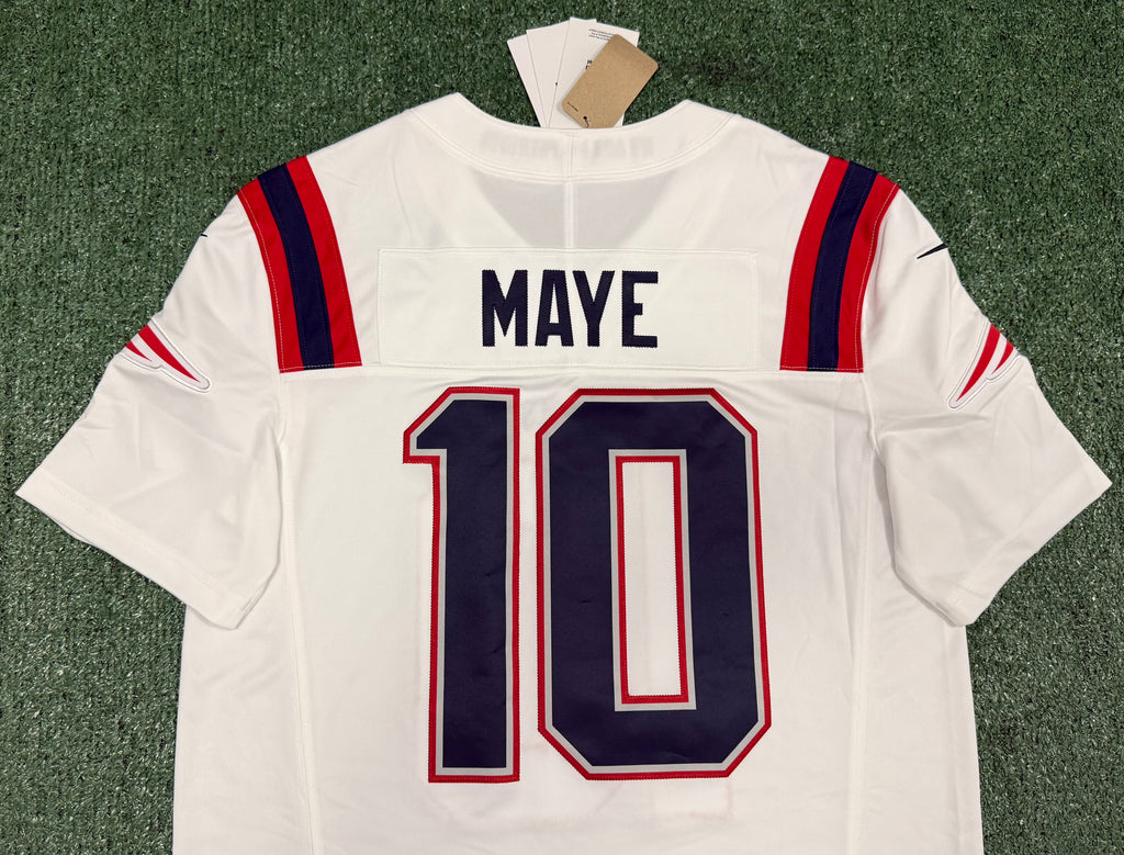 Drake Maye New England Patriots Jersey #10 Nike Vapor Fuse Limited White Size (Medium) NFL