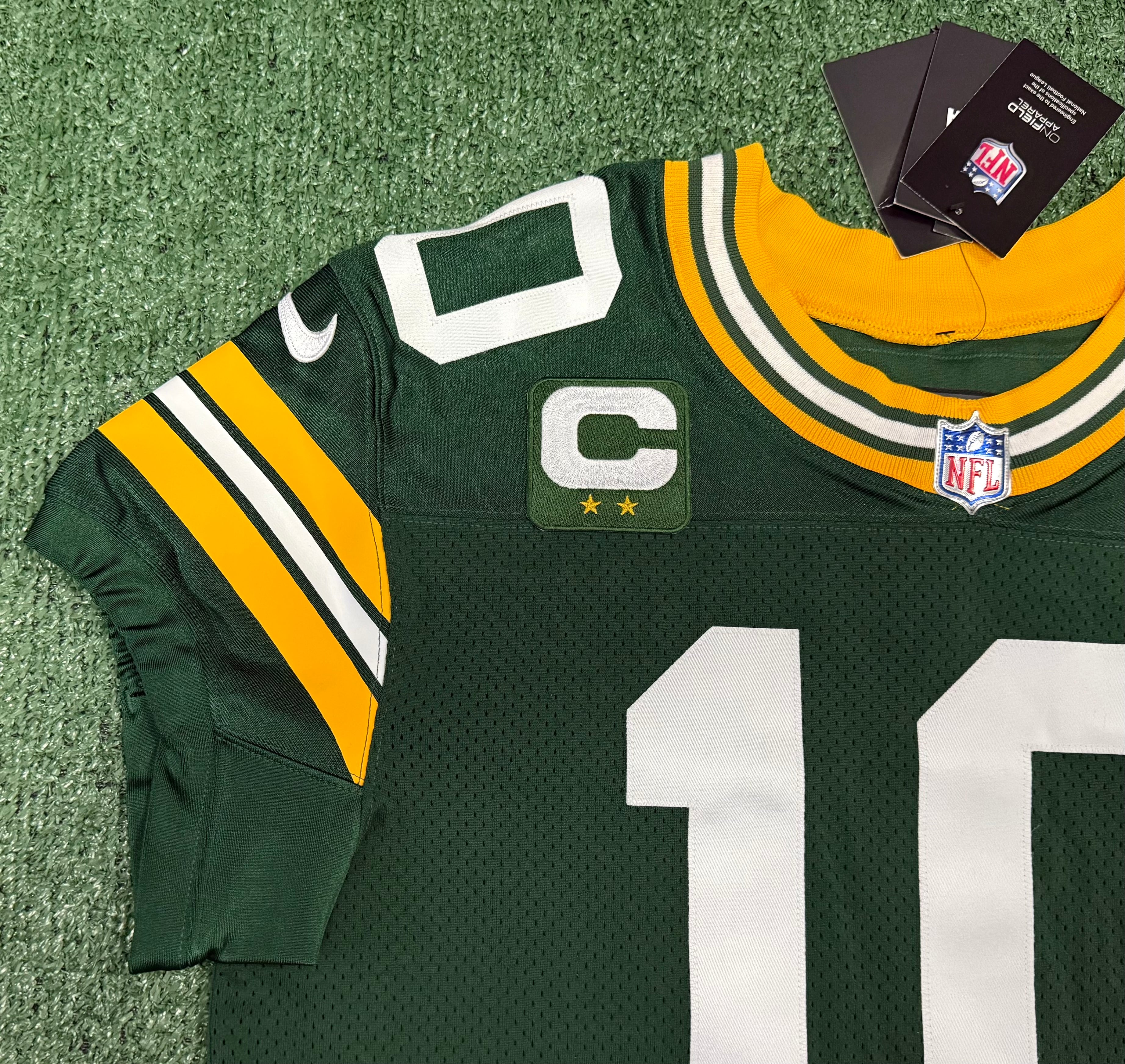 Jordan Love Green Bay Packers Jersey #10 Nike Vapor Elite Green Size 44 (Large) NFL