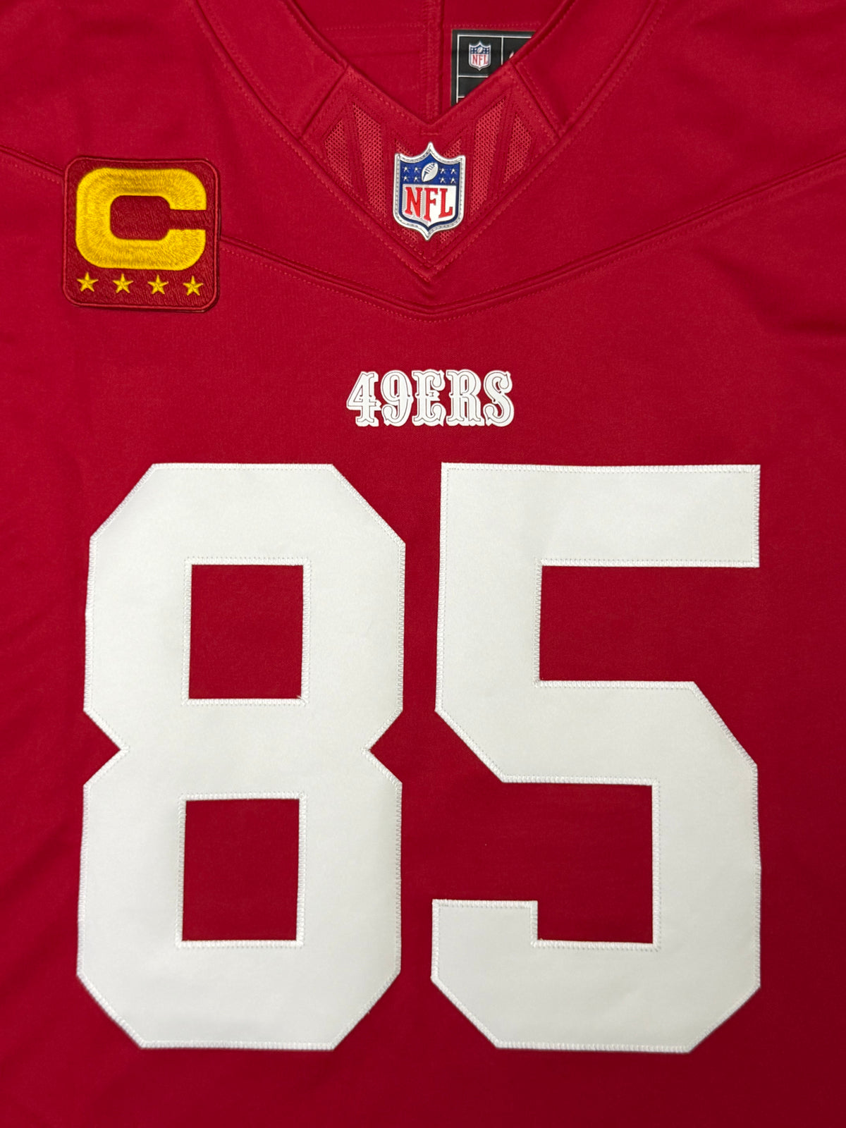 George Kittle San Francisco 49ers Jersey #85 Nike Vapor Fuse Limited Stitched Red Size (Large) NFL