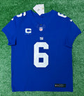 Jaxson Dart New York Giants Jersey #6 Nike Vapor FUSE Elite Blue Size 44 (Large) NFL