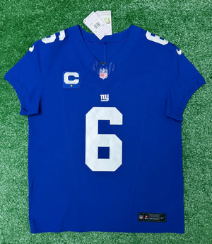 Jaxson Dart New York Giants Jersey #6 Nike Vapor FUSE Elite Blue Size 44 (Large) NFL