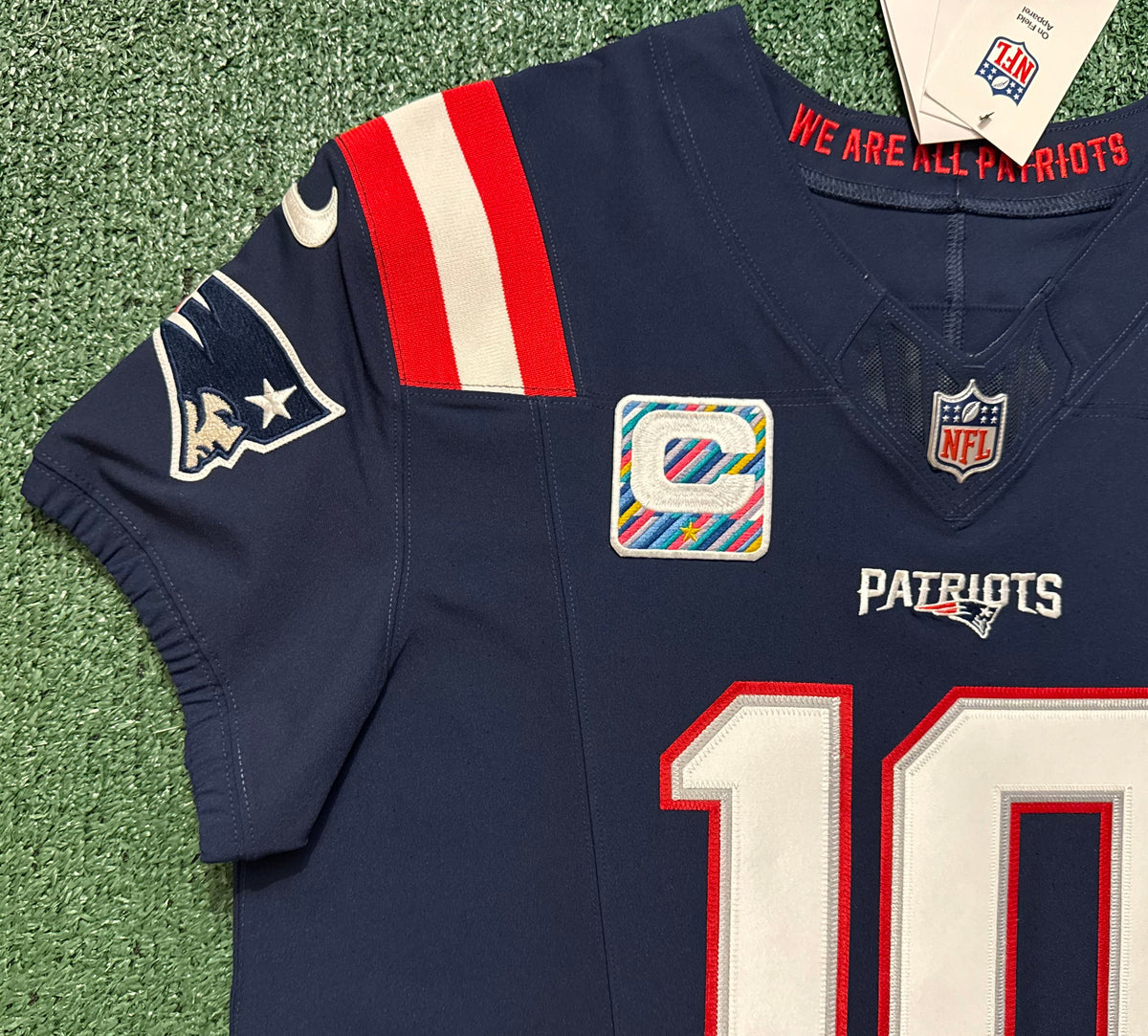 Drake Maye New England Patriots Jersey #10 Nike Vapor Fuse Elite Blue Size 44 (Large) NFL
