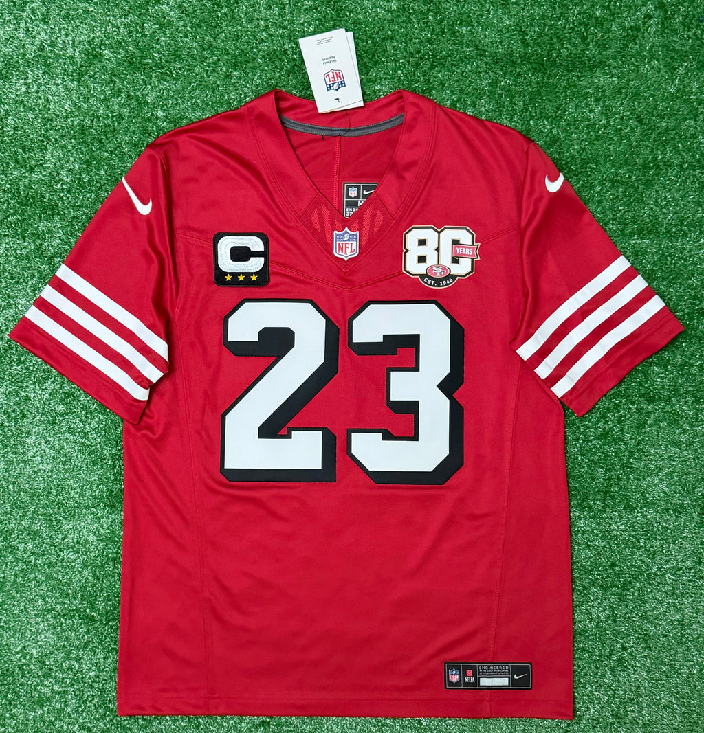 Christian McCaffrey San Francisco 49ers Jersey #23 Nike Vapor Fuse Limited Stitched Red Size (Medium) NFL