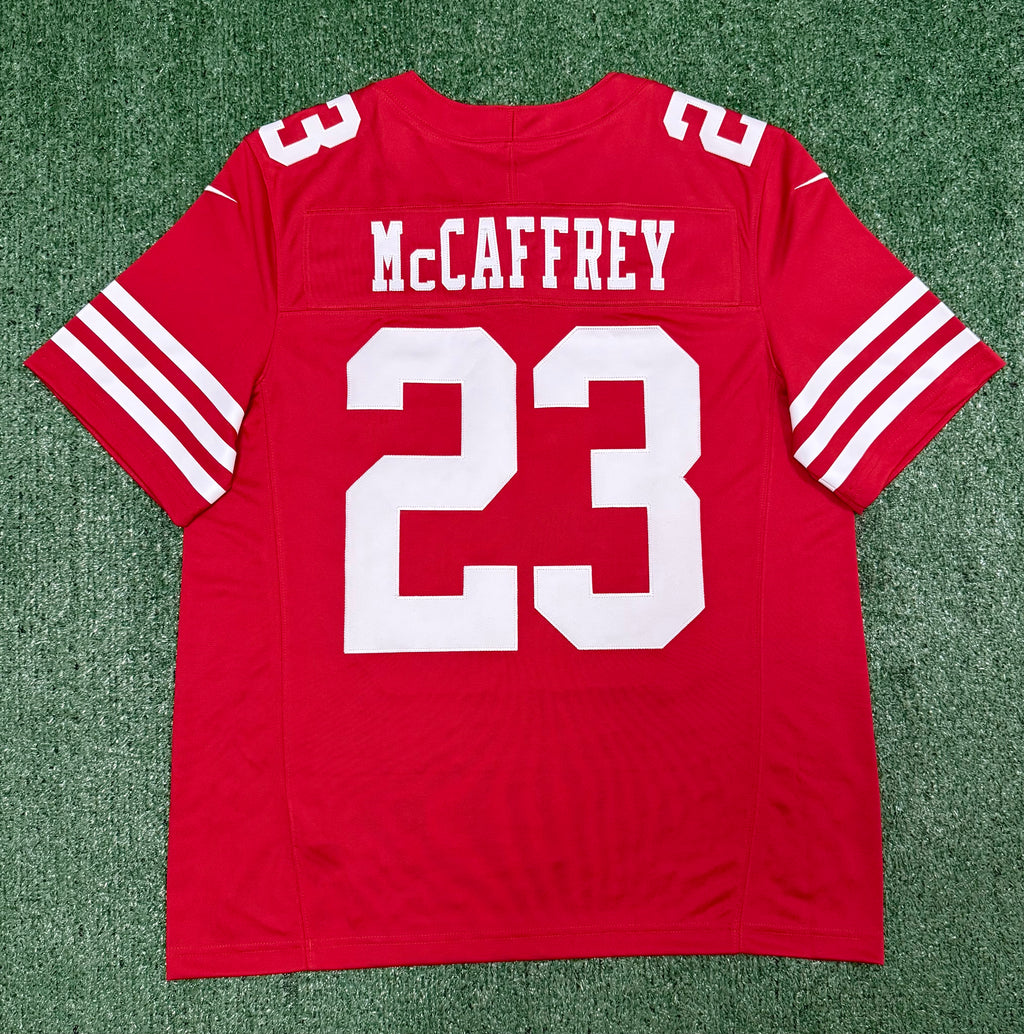 Christian McCaffrey San Francisco 49ers Jersey #23 Nike Vapor Fuse Limited Stitched Red Size (Large) NFL