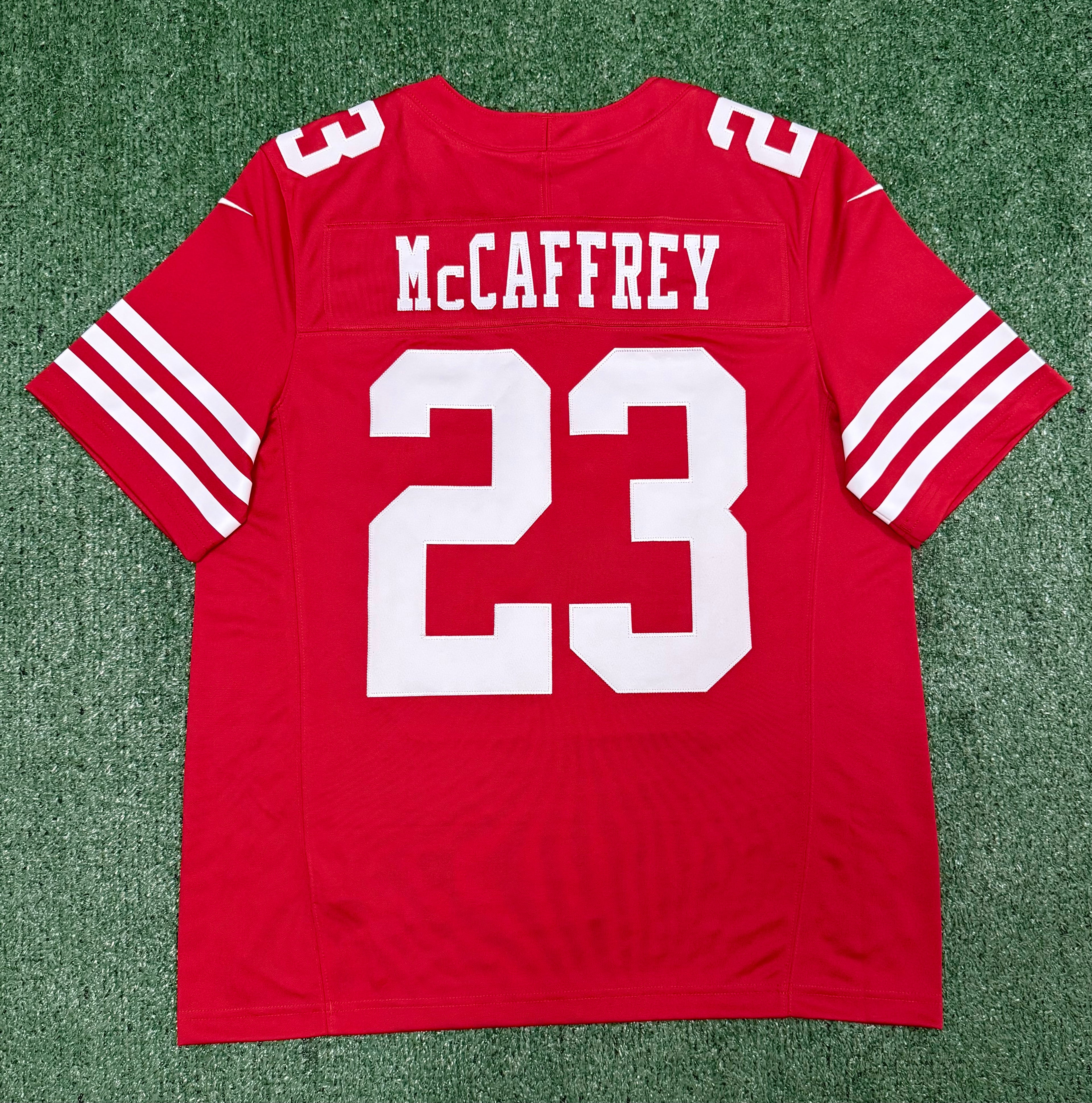 Christian McCaffrey San Francisco 49ers Jersey #23 Nike Vapor Fuse Limited Stitched Red Size (Large) NFL