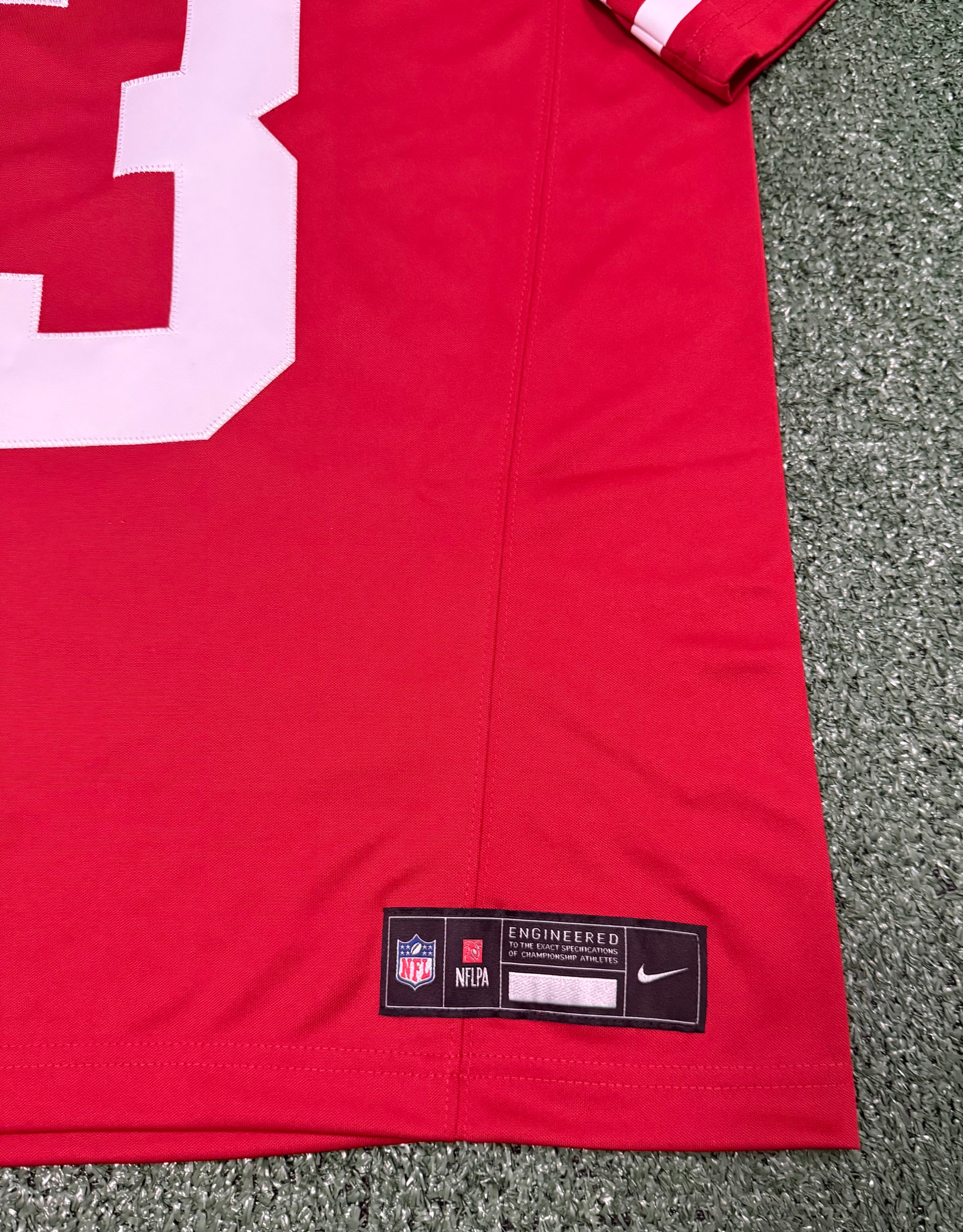 Christian McCaffrey San Francisco 49ers Jersey #23 Nike Vapor Fuse Limited Stitched Red Size (XL) NFL