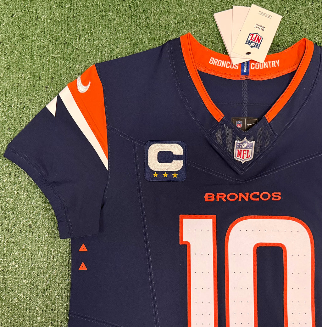 Bo Nix Denver Broncos Jersey #10 Nike Vapor Fuse Elite Navy Size 40 (M) NFL