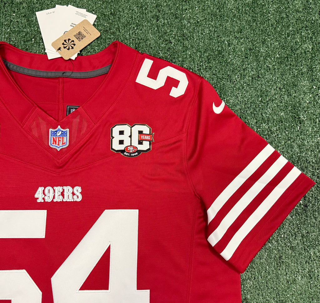 Fred Warner San Francisco 49ers Jersey #54 Nike Vapor Fuse Limited Stitched Red Size (Large) NFL