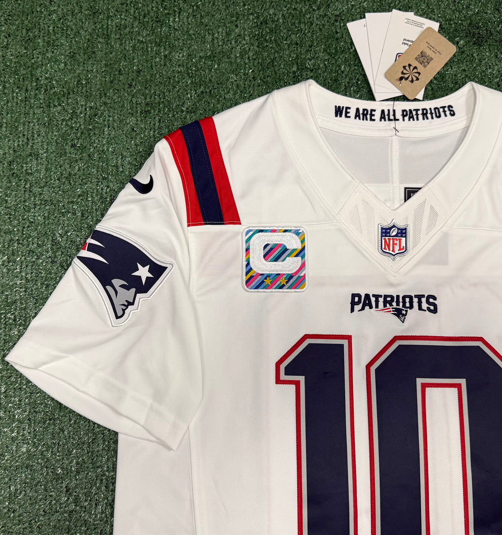 Drake Maye New England Patriots Jersey #10 Nike Vapor Fuse Limited White Size (Medium) NFL