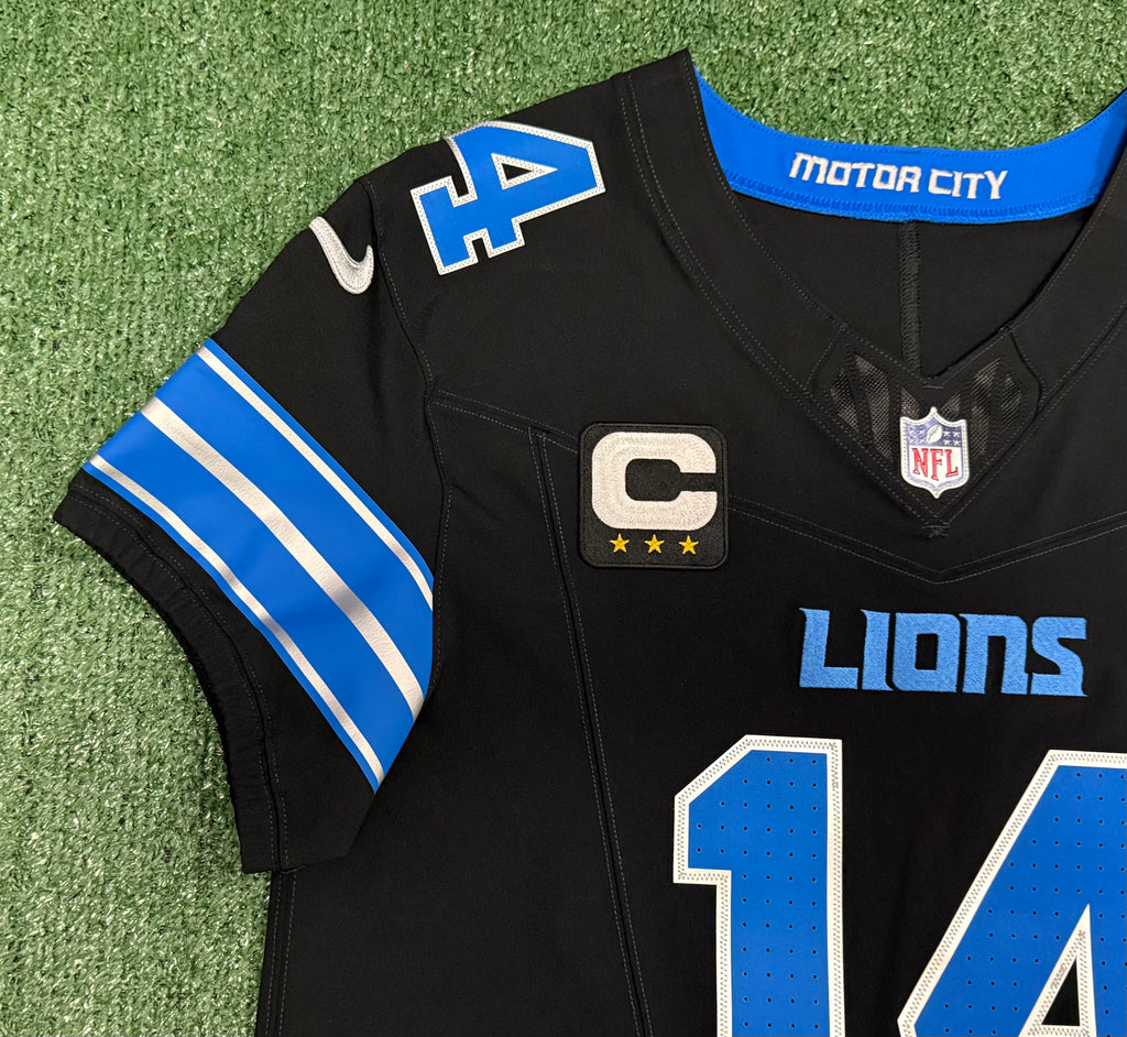 Amon Ra St Brown Detroit Lions Jersey #14 Nike Vapor FUSE Elite Black Size 44 (Large) NFL