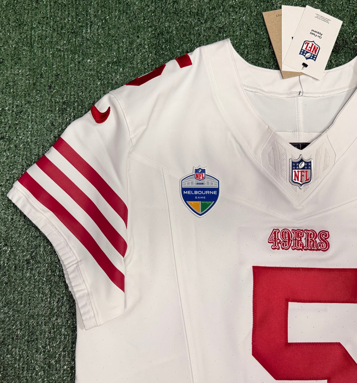 Mike Evans San Francisco 49ers Jersey #5 Nike Vapor FUSE Elite White Size 44 (Large) NFL