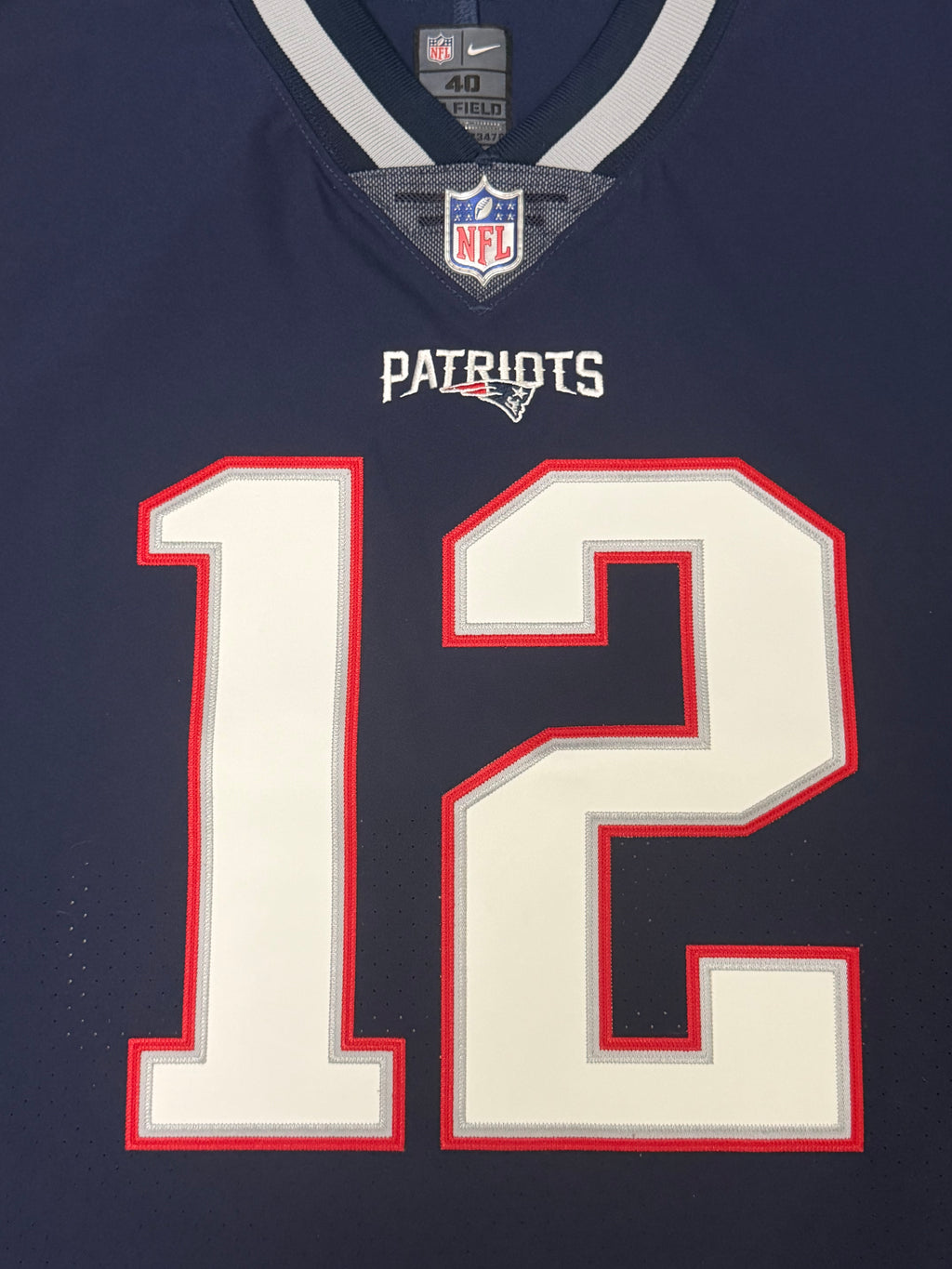 Tom Brady New England Patriots Jersey #12 Nike Vapor Elite Blue Size 40 (Medium) NFL
