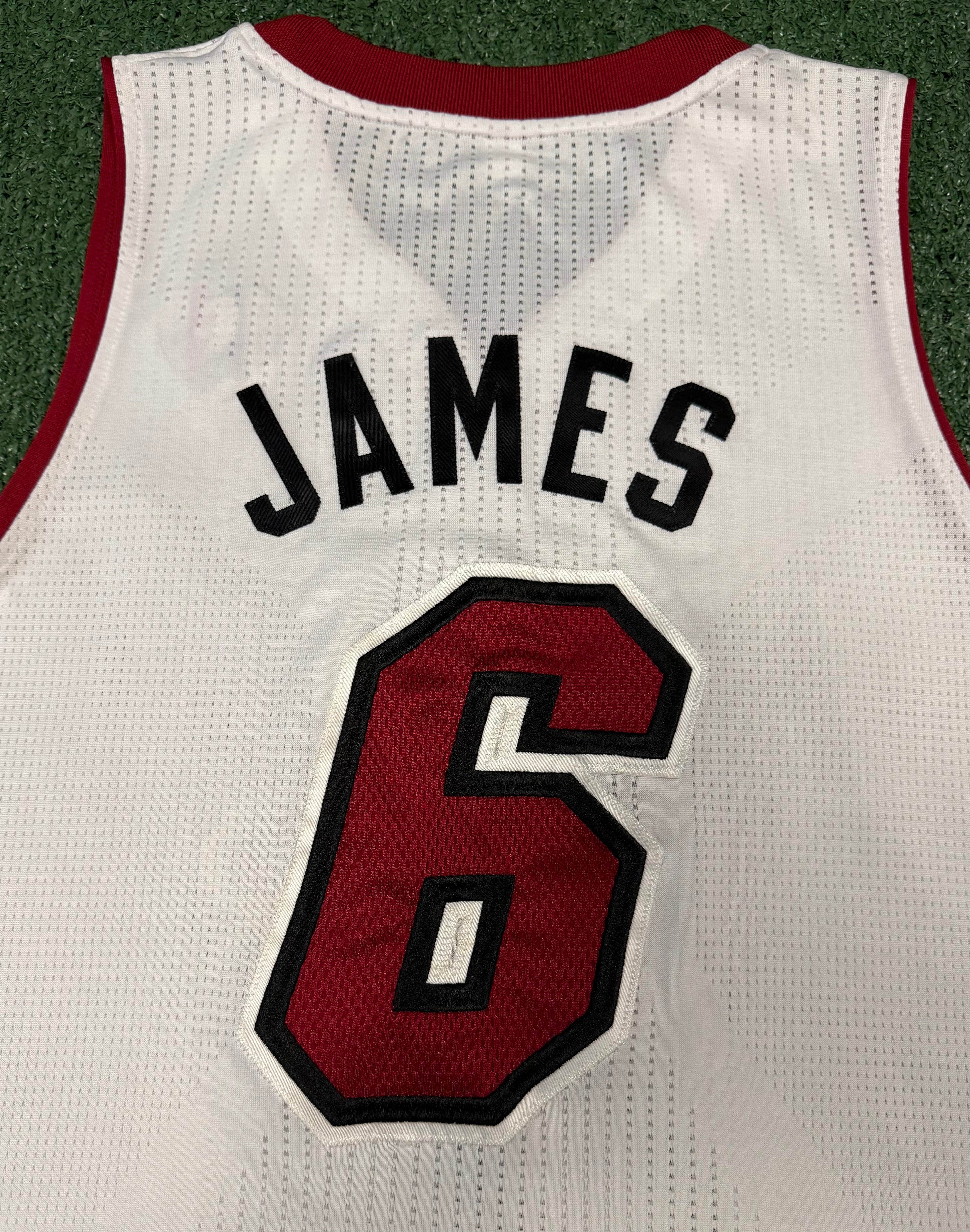 Lebron James Miami Heat Jersey #6 Adidas Climacool White Size (Large) NBA