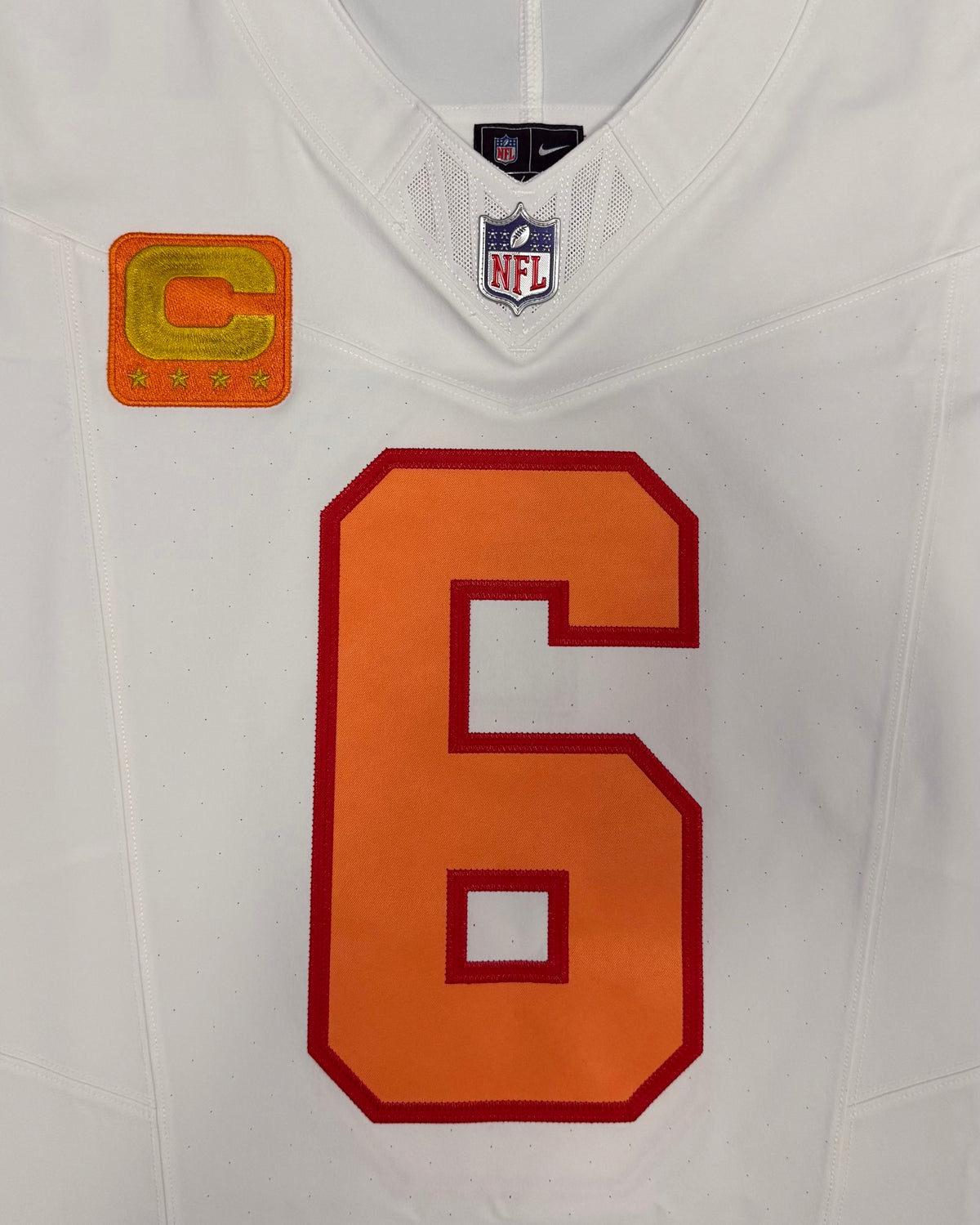 Baker Mayfield Tampa Bay Buccaneers Jersey #6 Nike Vapor FUSE Elite White Creamsicle size 44 (Large) NFL