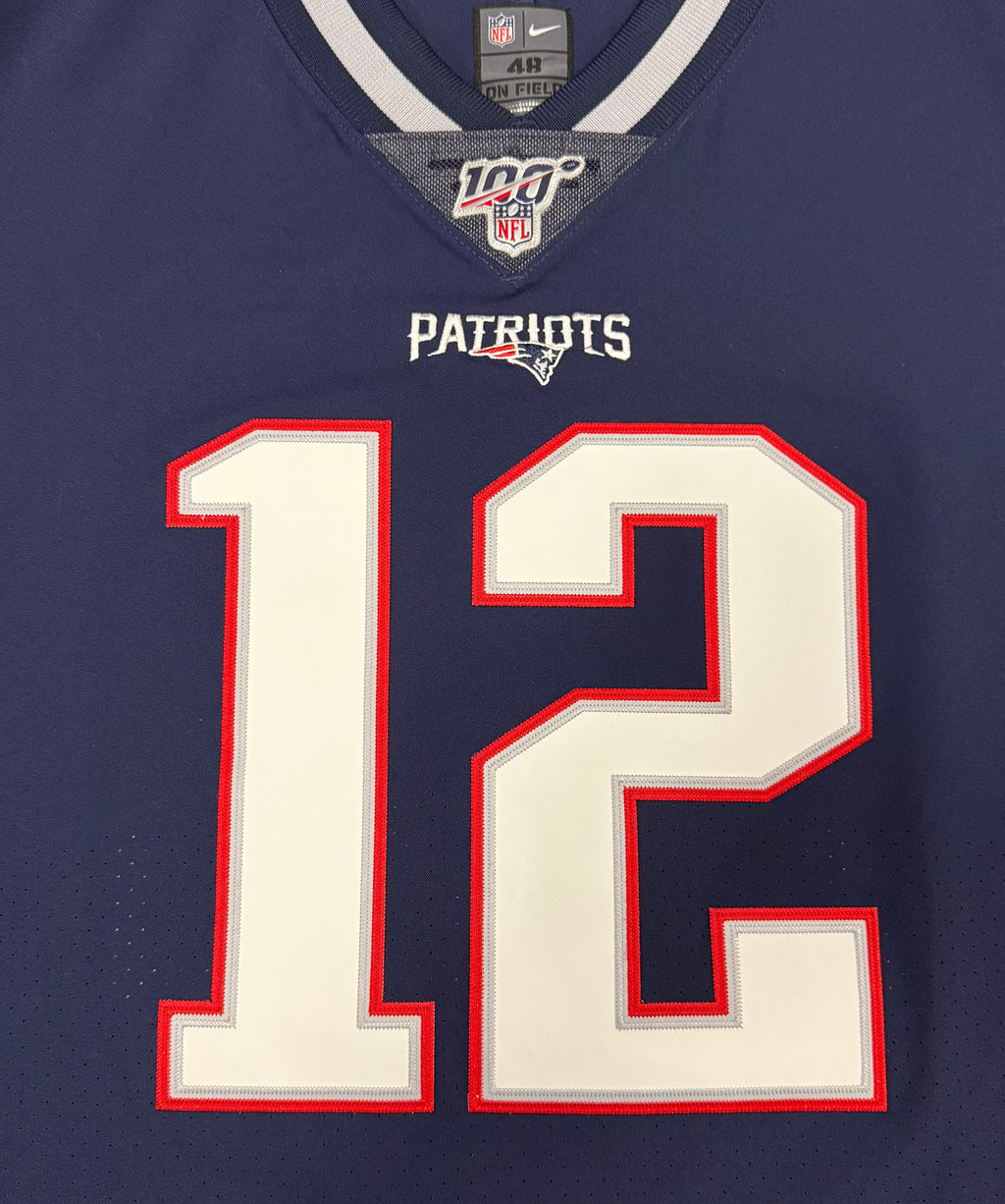 Tom Brady New England Patriots Jersey #12 Nike Vapor Elite Blue Size 48 (XL) NFL
