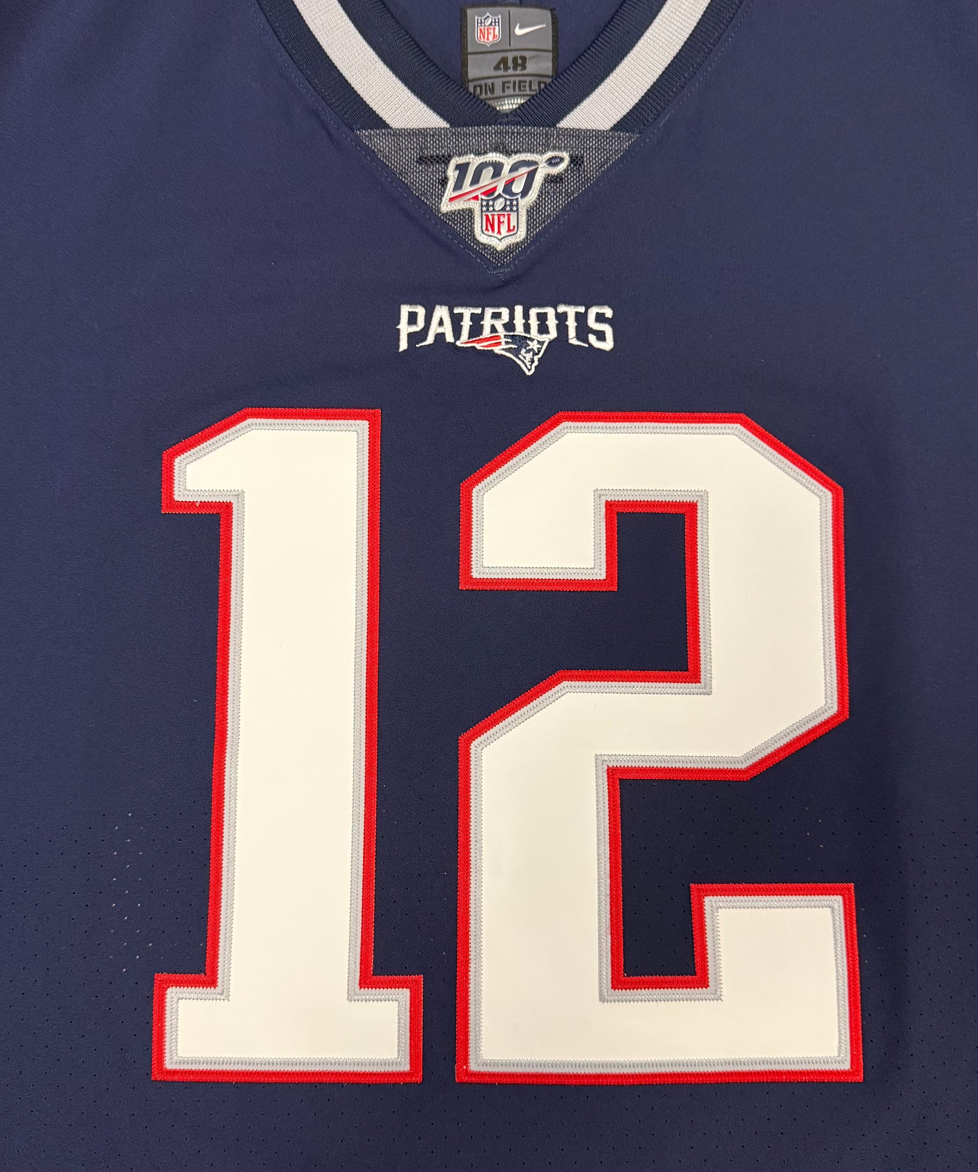 Tom Brady New England Patriots Jersey #12 Nike Vapor Elite Blue Size 48 (XL) NFL