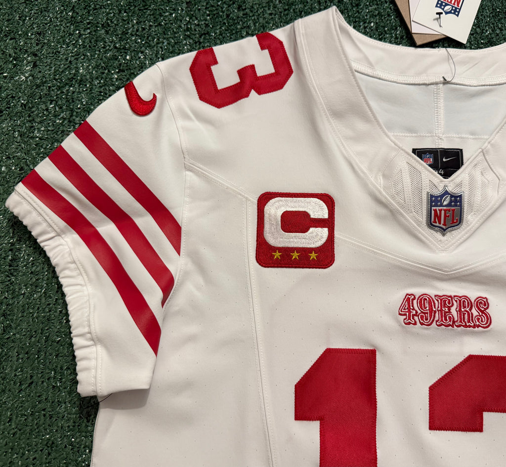 Brock Purdy San Francisco 49ers Jersey #13 Nike Vapor FUSE Elite White Size 44 (Large) NFL