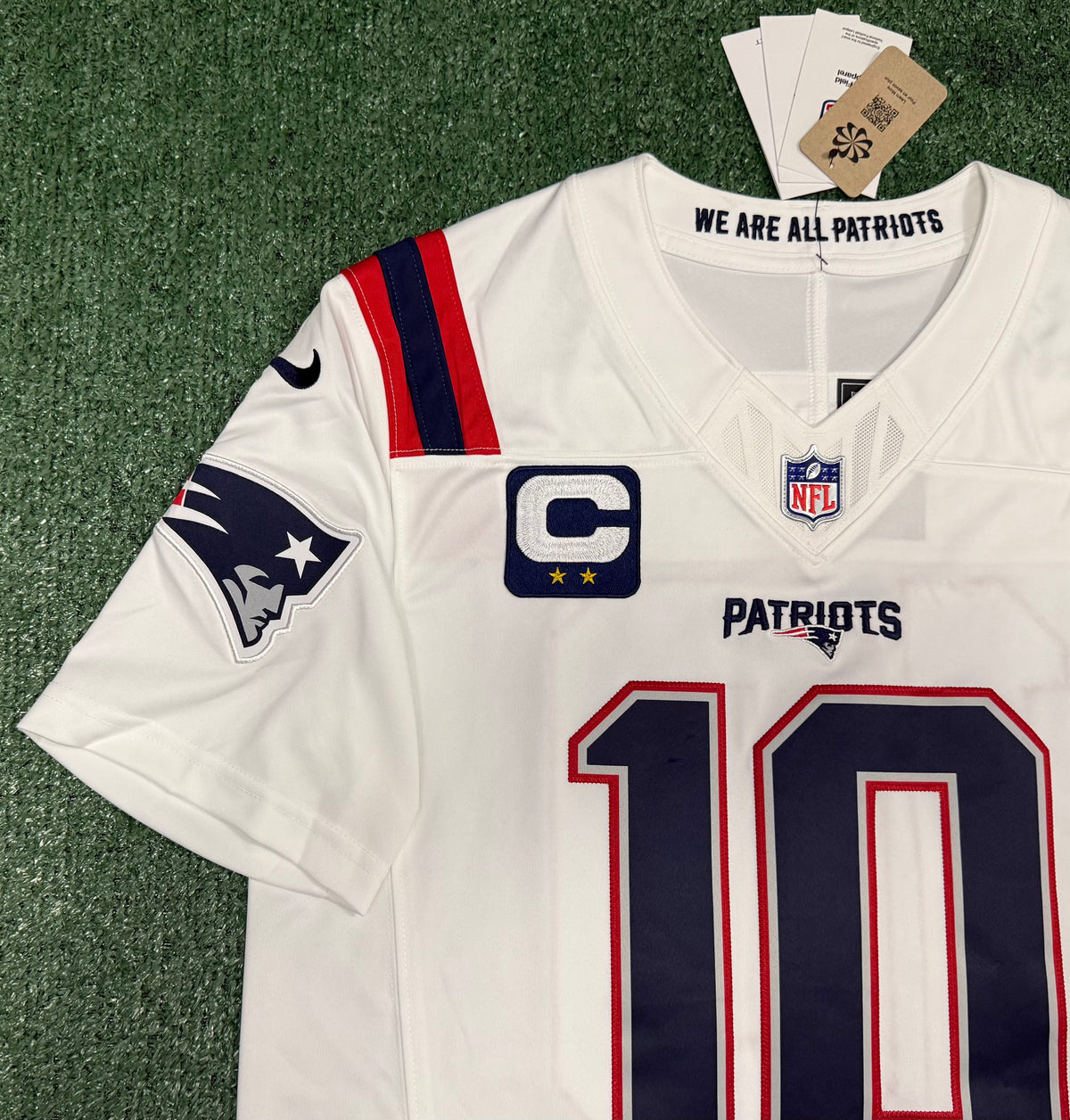 Drake Maye New England Patriots Jersey #10 Nike Vapor Fuse Limited White Size (Medium) NFL