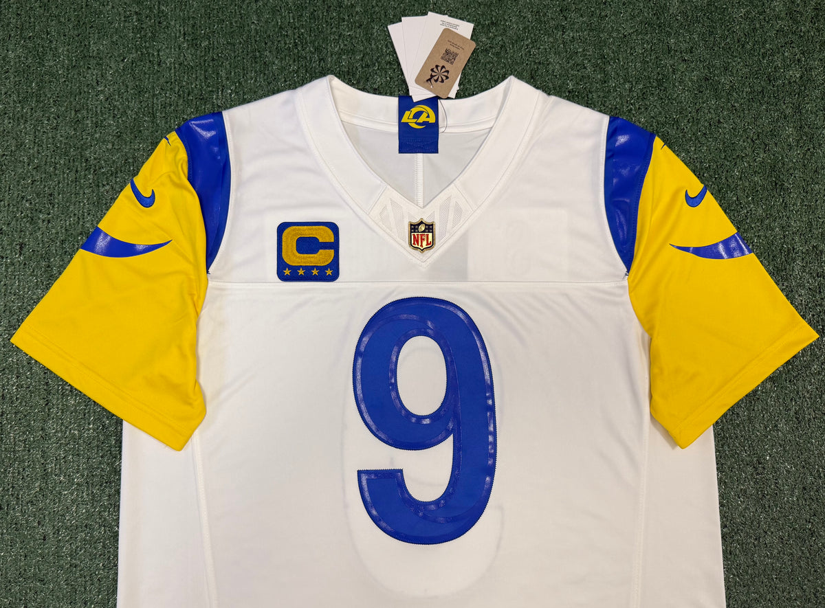 Matthew Stafford Los Angeles Rams Jersey #9 Nike Vapor Fuse Limited Stitched White Size (XL) NFL