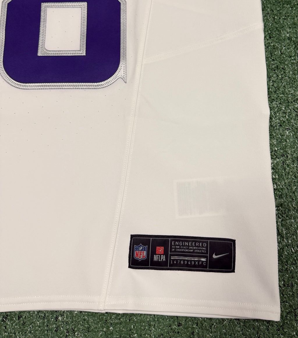Justin Jefferson Minnesota Vikings Jersey #18 Nike Vapor FUSE Elite White Size 40 (Medium) NFL