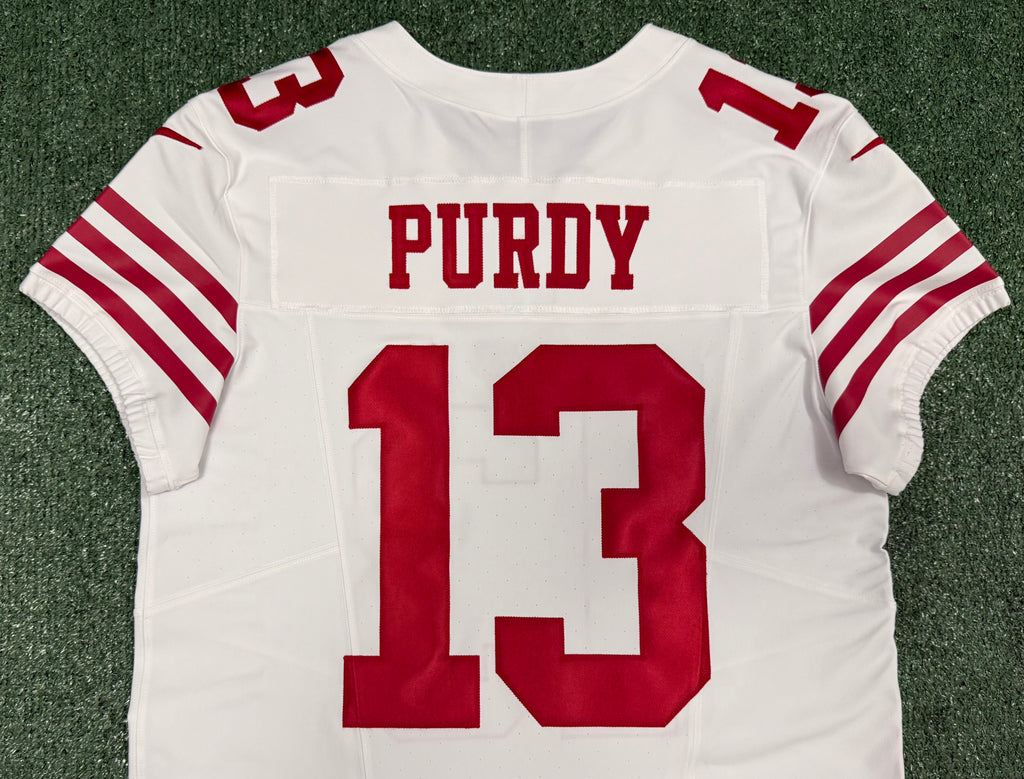 Brock Purdy San Francisco 49ers Jersey #13 Nike Vapor FUSE Elite White Size 44 (Large) NFL