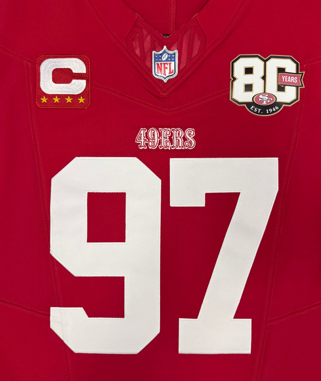 Nick Bosa San Francisco 49ers Jersey #97 Nike Vapor FUSE Elite Red Size 44 (Large) NFL
