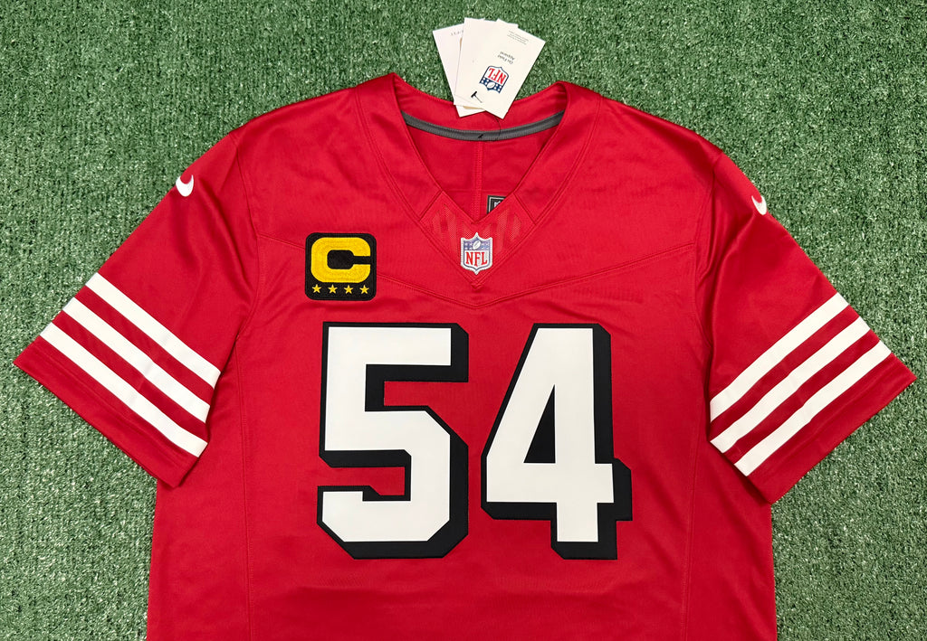 Fred Warner San Francisco 49ers Jersey #54 Nike Vapor Fuse Limited Stitched Red Size (Large) NFL