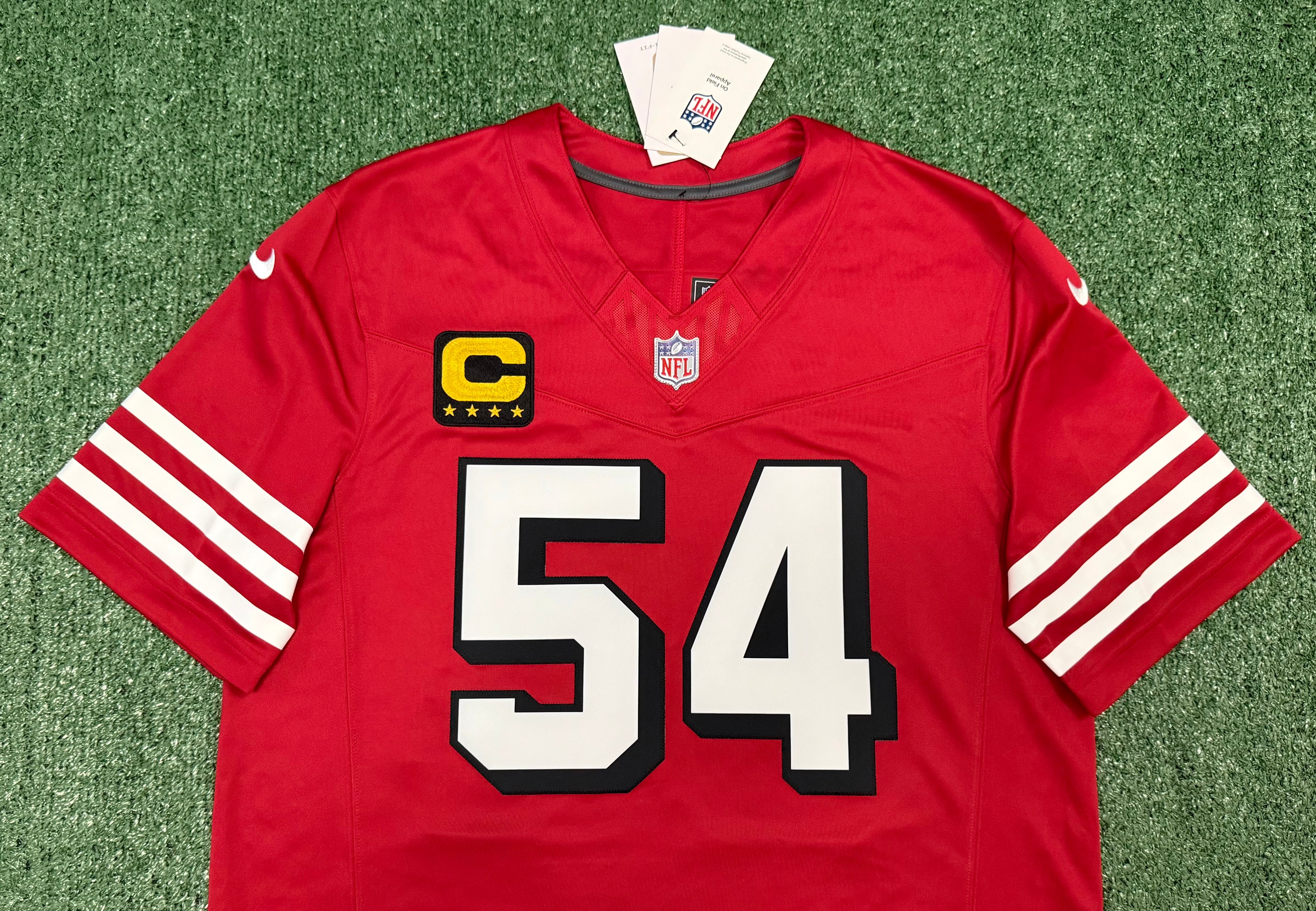 Fred Warner San Francisco 49ers Jersey #54 Nike Vapor Fuse Limited Stitched Red Size (Large) NFL