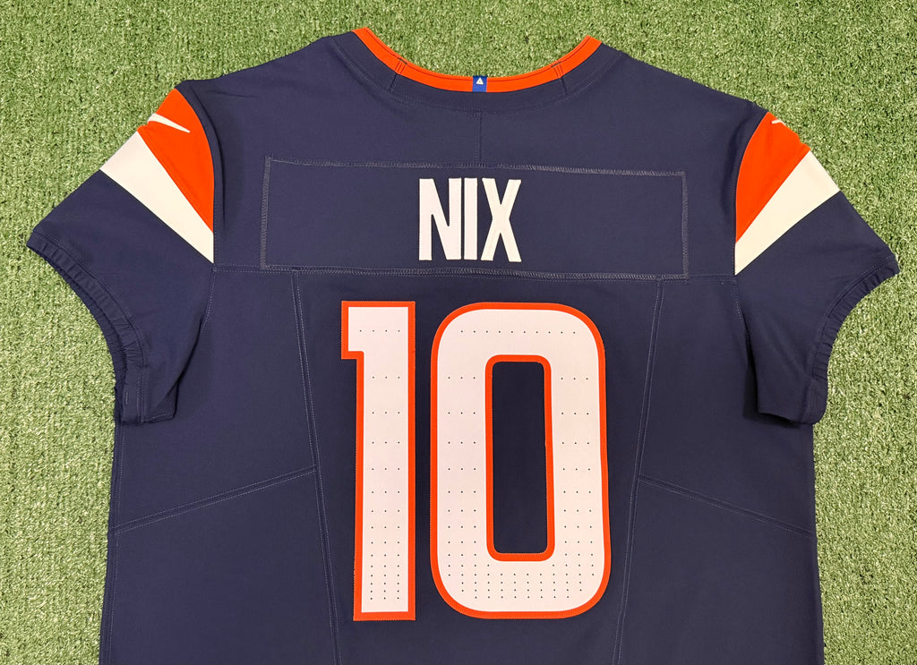 Bo Nix Denver Broncos Jersey #10 Nike Vapor Fuse Elite Navy Size 48 (XL) NFL