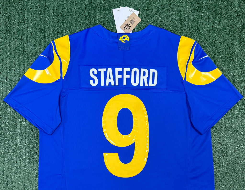 Matthew Stafford Los Angeles Rams Jersey #9 Nike Vapor Fuse Limited Stitched Blue Size (XL) NFL