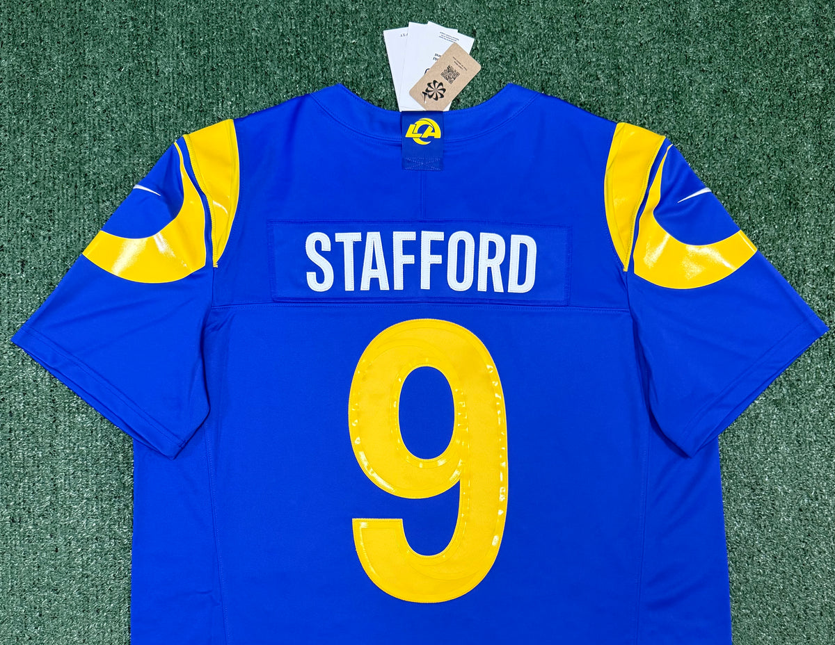 Matthew Stafford Los Angeles Rams Jersey #9 Nike Vapor Fuse Limited Stitched Blue Size (XL) NFL