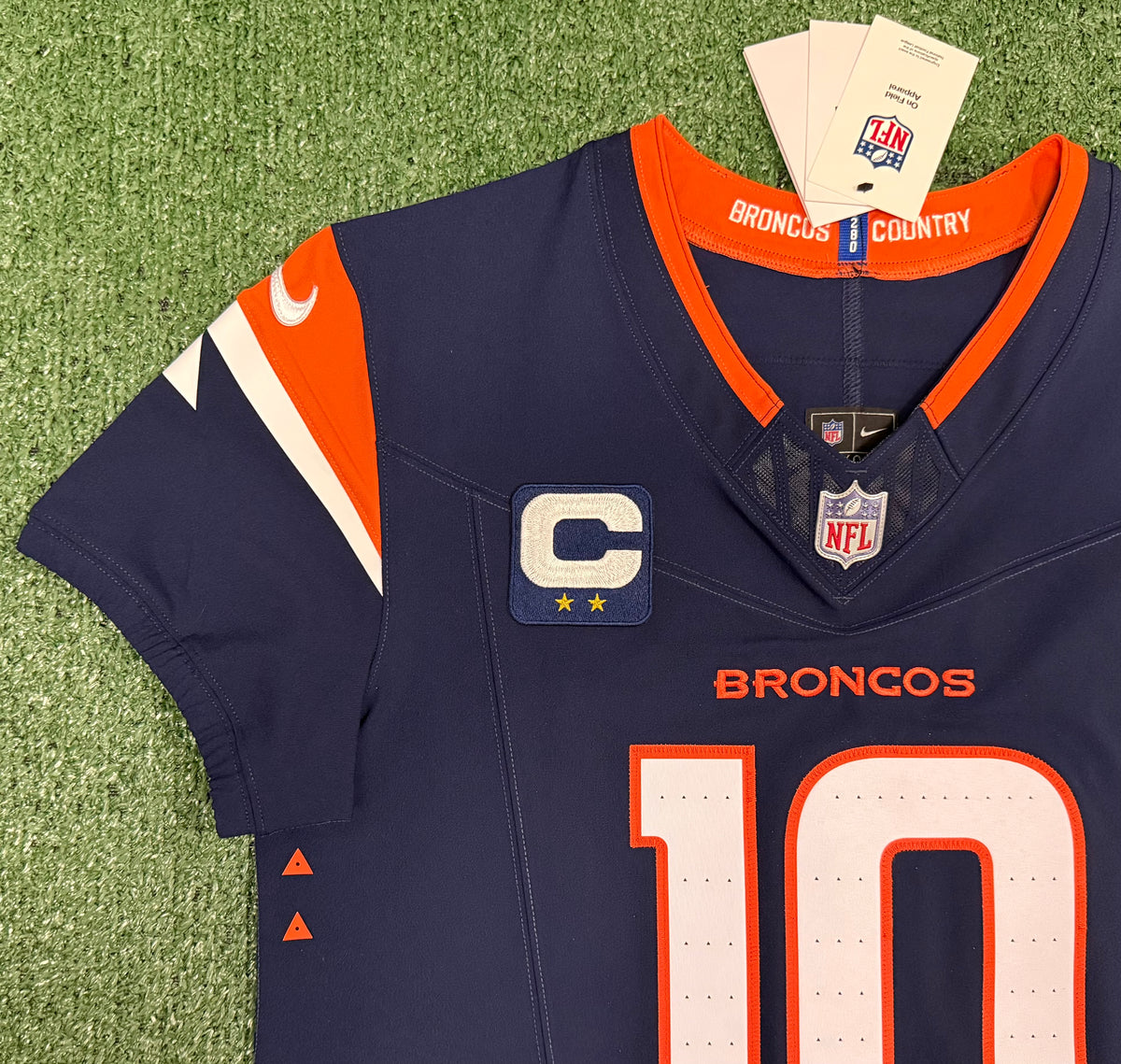 Bo Nix Denver Broncos Jersey #10 Nike Vapor Fuse Elite Navy Size 40 (M) NFL