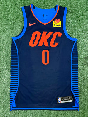Russell Westbrook Oklahoma City Thunder Jersey #0 Nike Aeroswift Authentic Blue Size 44 (M) NBA