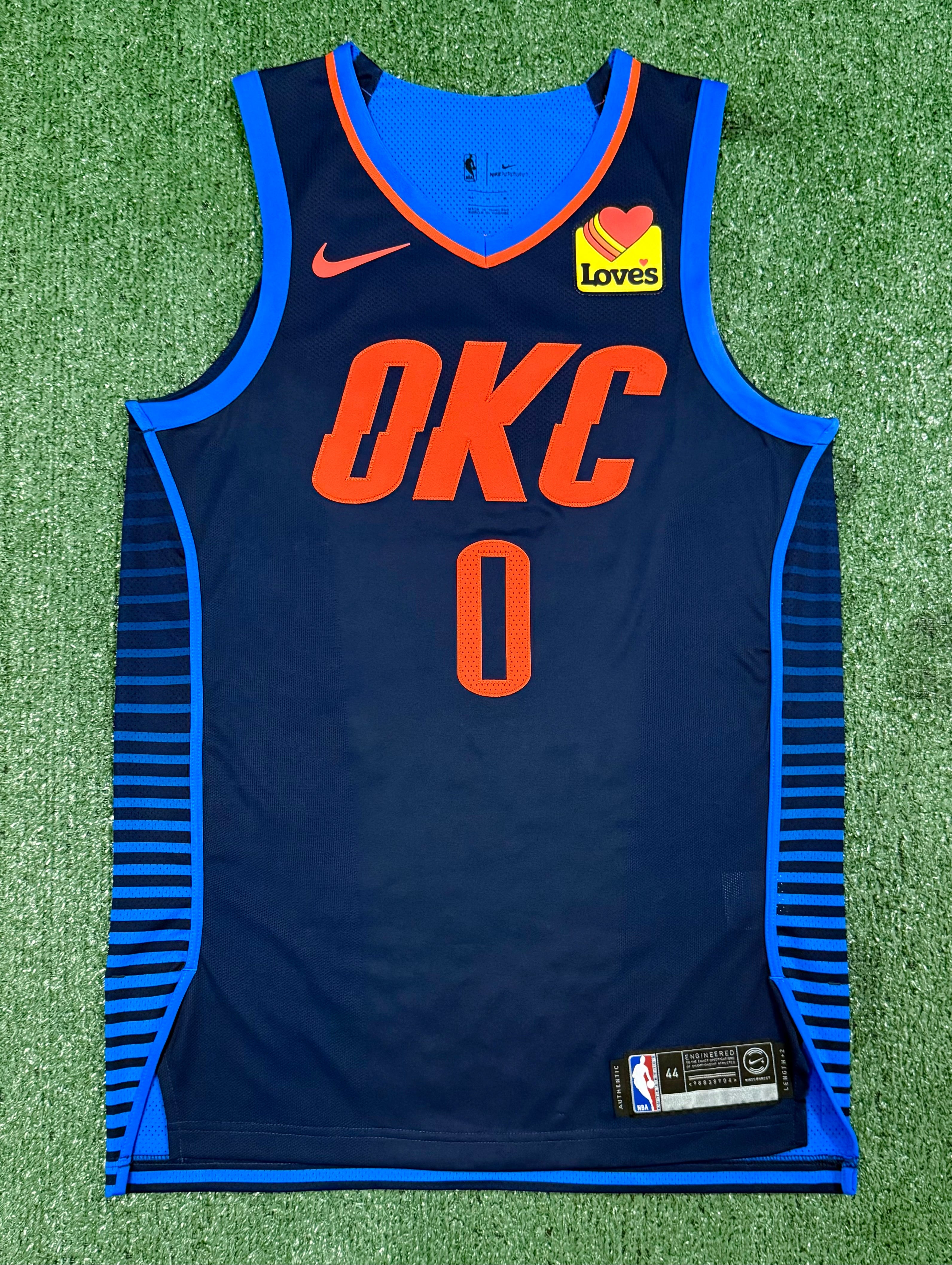 Russell Westbrook Oklahoma City Thunder Jersey #0 Nike Aeroswift Authentic Blue Size 44 (M) NBA