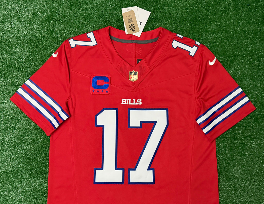 Josh Allen Buffalo Bills Jersey #17 Nike Vapor Fuse Limited Stitched Red Size (Medium) NFL