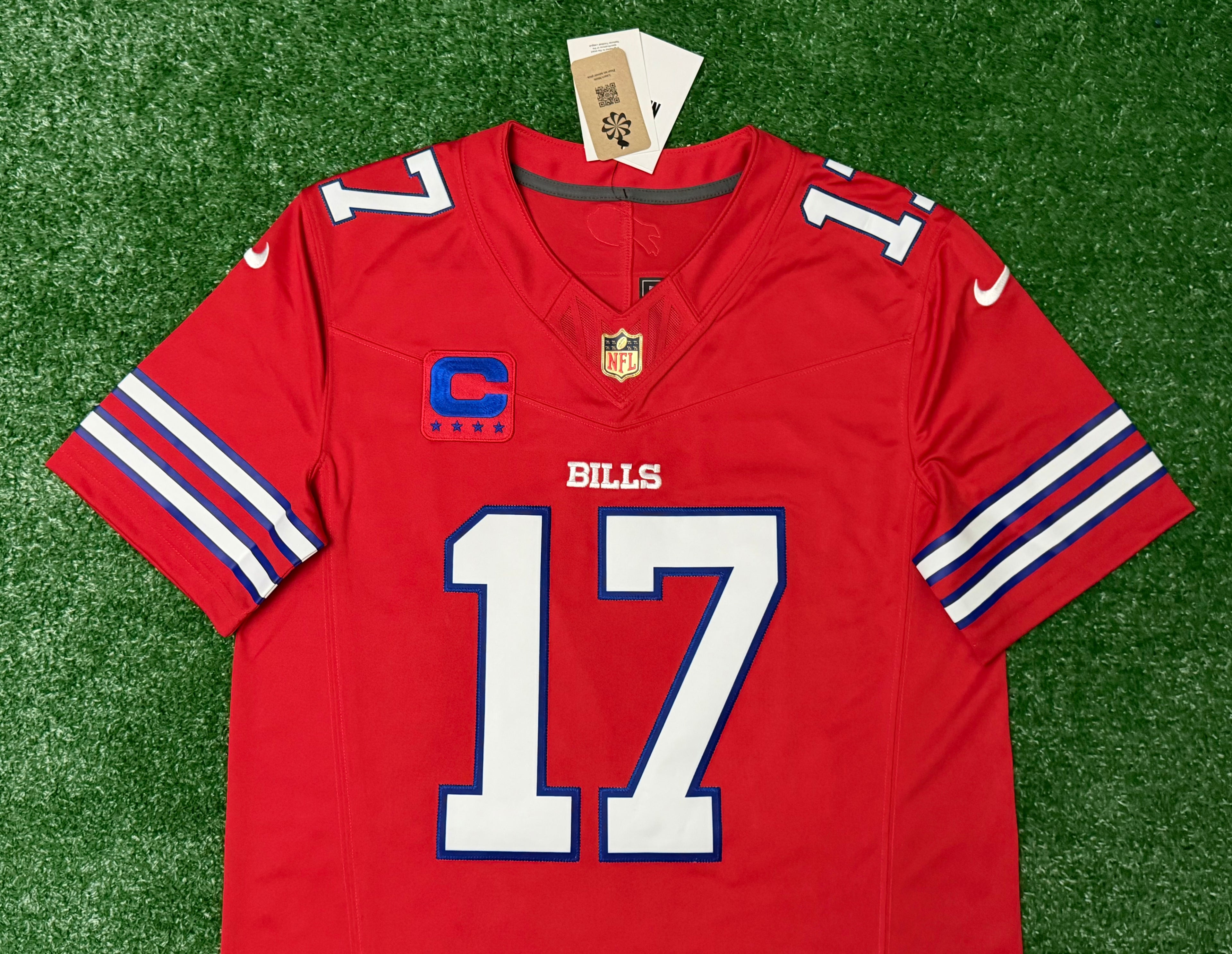Josh Allen Buffalo Bills Jersey #17 Nike Vapor Fuse Limited Stitched Red Size (Medium) NFL