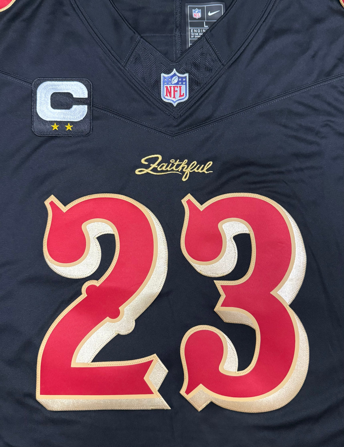 Christian McCaffrey San Francisco 49ers Jersey #23 Rivalry Limited Black Size (Large) NFL
