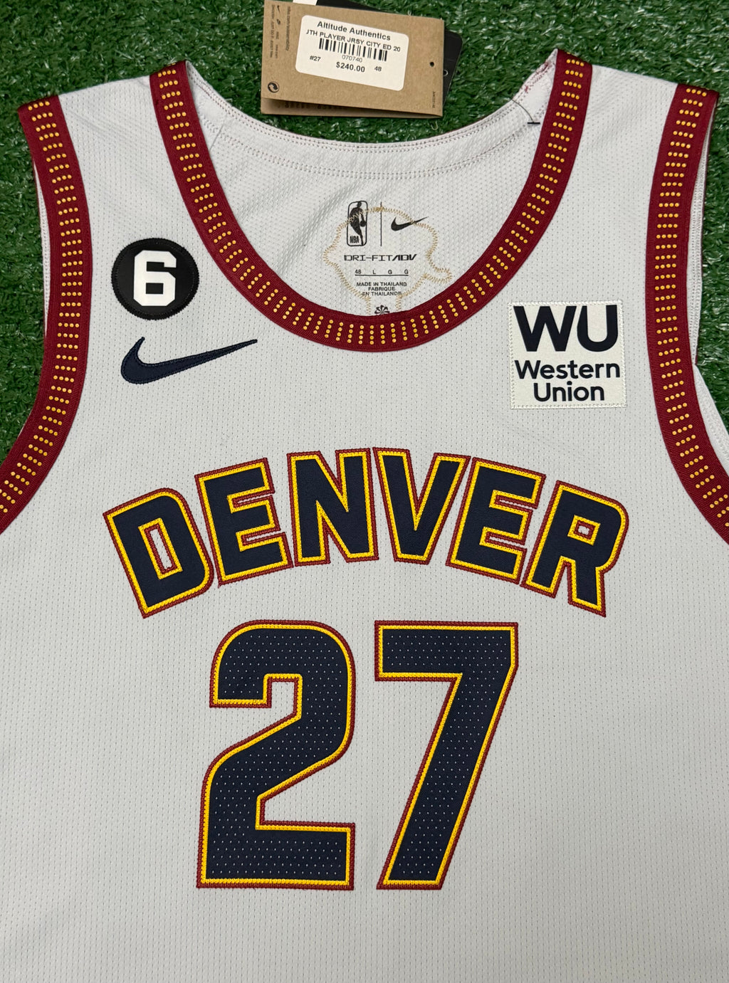 Jamal Murray Denver Nuggets Jersey #27 Nike ADV Authentic Gray Size 48 (L) NBA