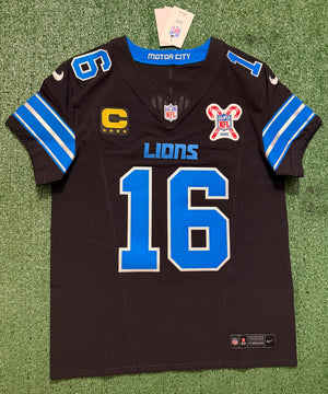 Jared Goff Detroit Lions Jersey #16  Nike Vapor FUSE Elite Black Size 40 (Medium) NFL