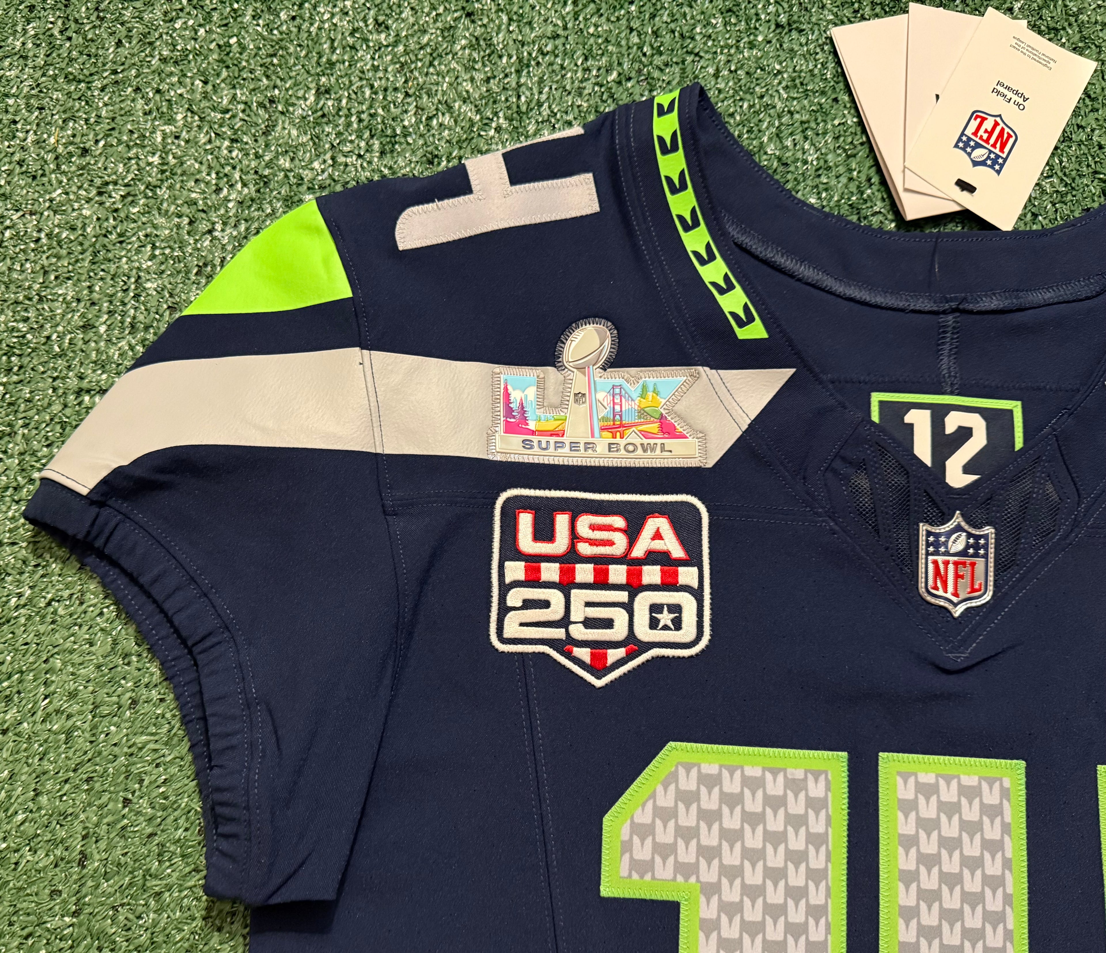 Sam Darnold Seattle Seahawks Jersey #14 Nike Vapor FUSE Elite Navy Size 40 (Medium) NFL