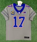 Josh Allen Buffalo Bills Jersey #17 Nike Vapor Fuse Elite Gray Size 40 (M) NFL