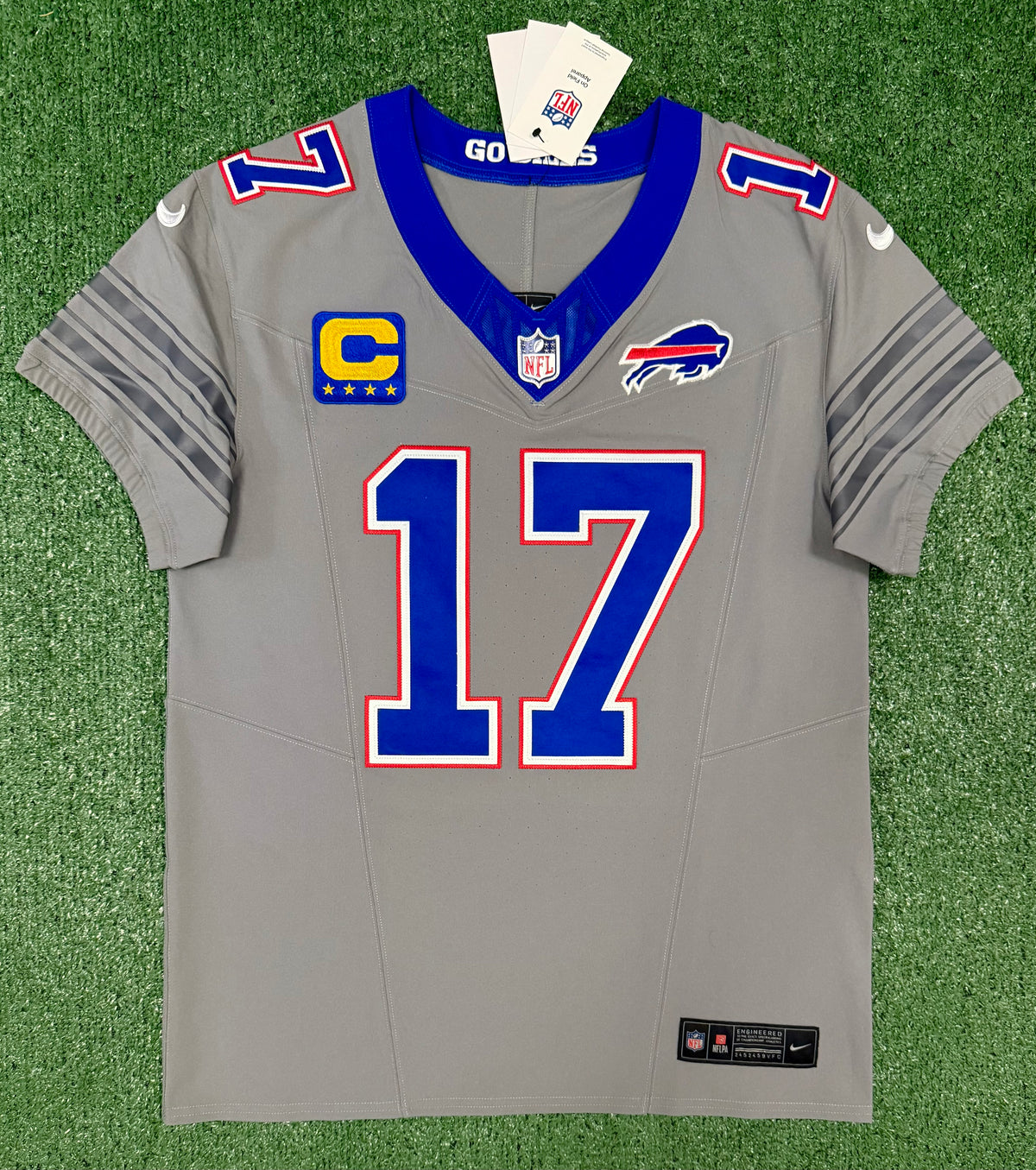 Josh Allen Buffalo Bills Jersey #17 Nike Vapor Fuse Elite Gray Size 40 (M) NFL